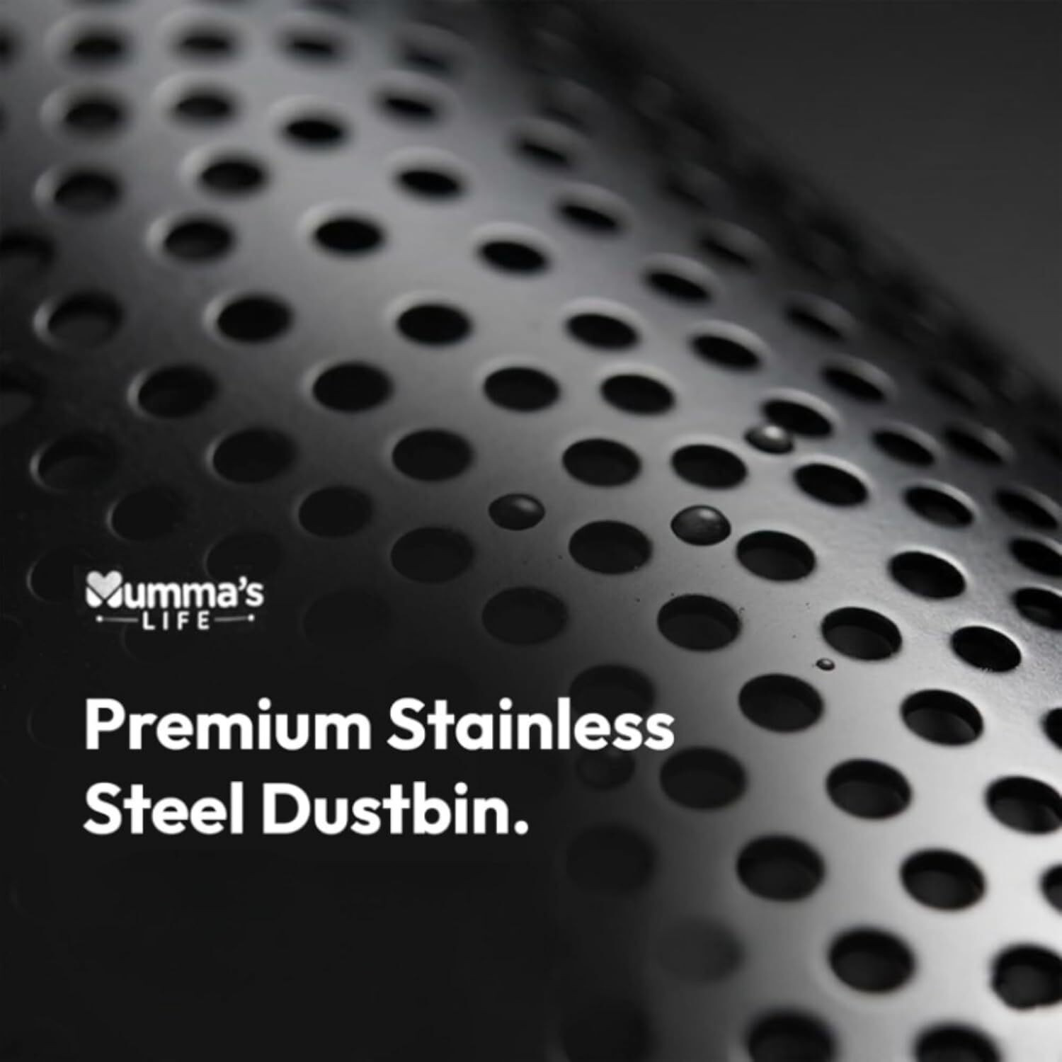 Image of Mumma's LIFE 10L Stainless Steel Dustbin Stainless Steel Dustbin (Black)