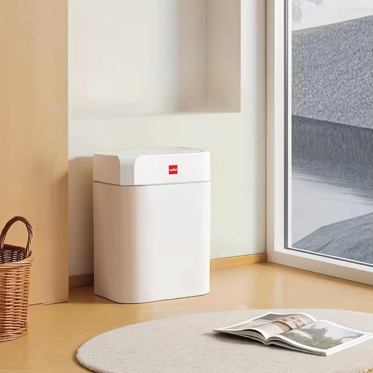 Image of cello 12 L Motion Sensor Smart Garbage Dustbin with Open-Top Lid For Bathroom & Office Plastic Dustbin