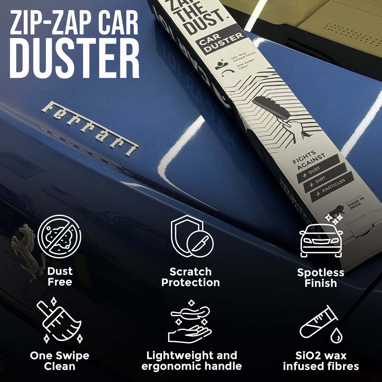 Image of Car 101 1 Zip Zap Combo - Car Duster + Recharge Rejuvenator Spray | SiO₂ Wax Infused Combo