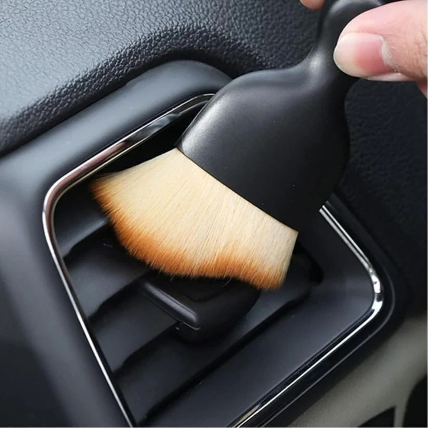 Image of Robustt Scratch Free AC Vent Dashboard Dust Dirt Cleaner Car Brush Combo - Two Size Dry Duster