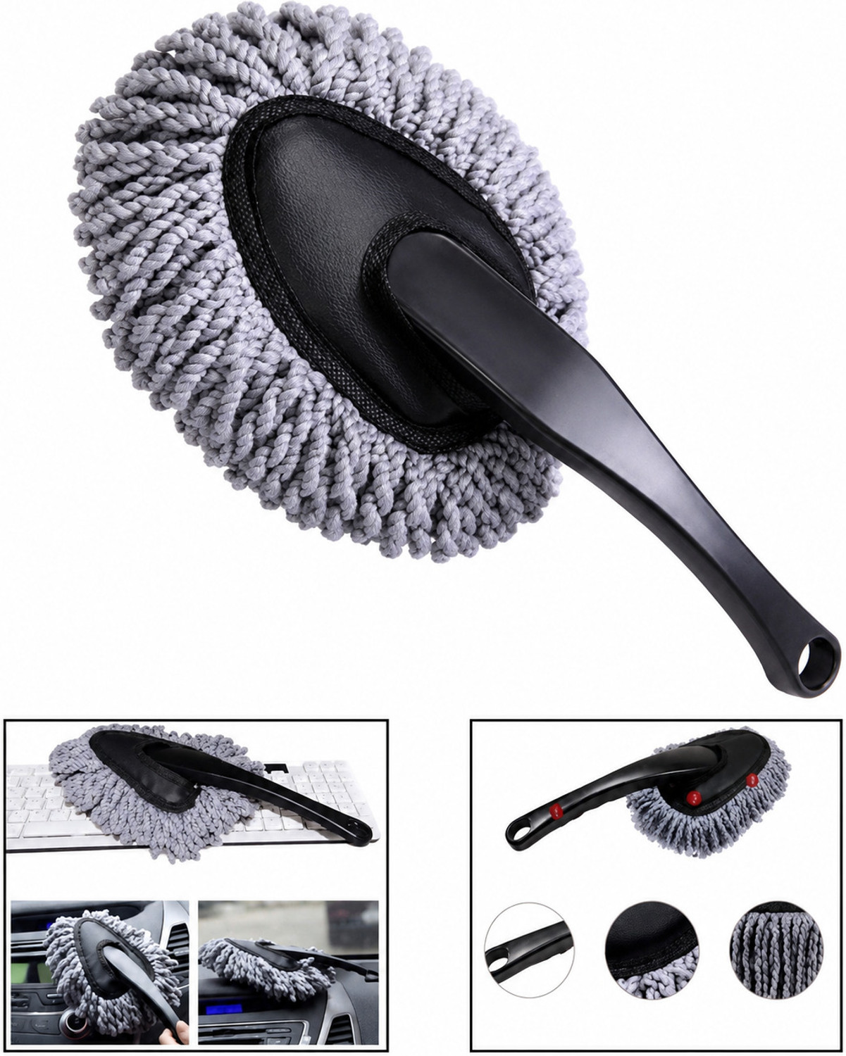 Image of Robustt 3 brush /duster, Restorer Bottle, Microfiber cleaning cloth Dry Duster Set