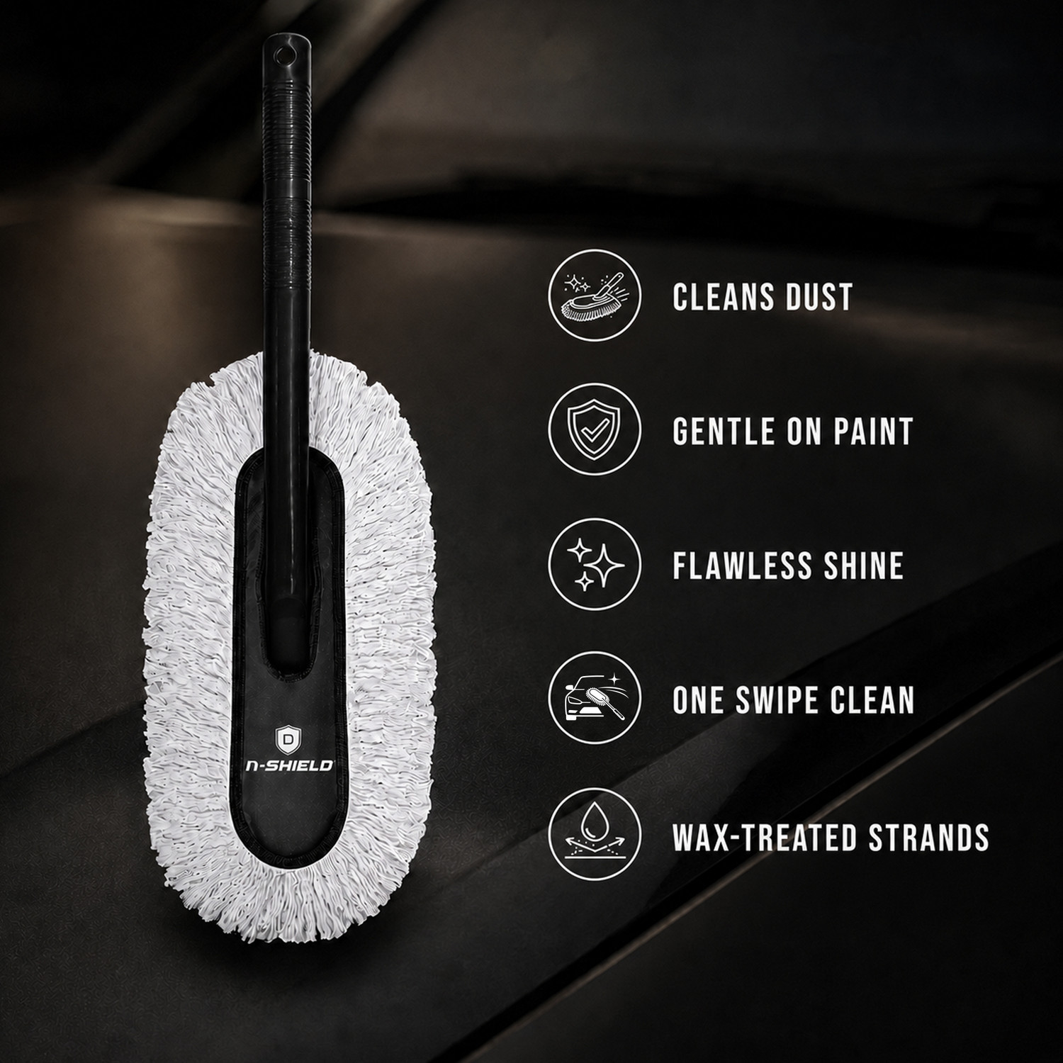 Image of Nippon Paint Car Duster - Lint-Free & Scratch-Free Car Cleaner Brush with Long Handle Dry Duster