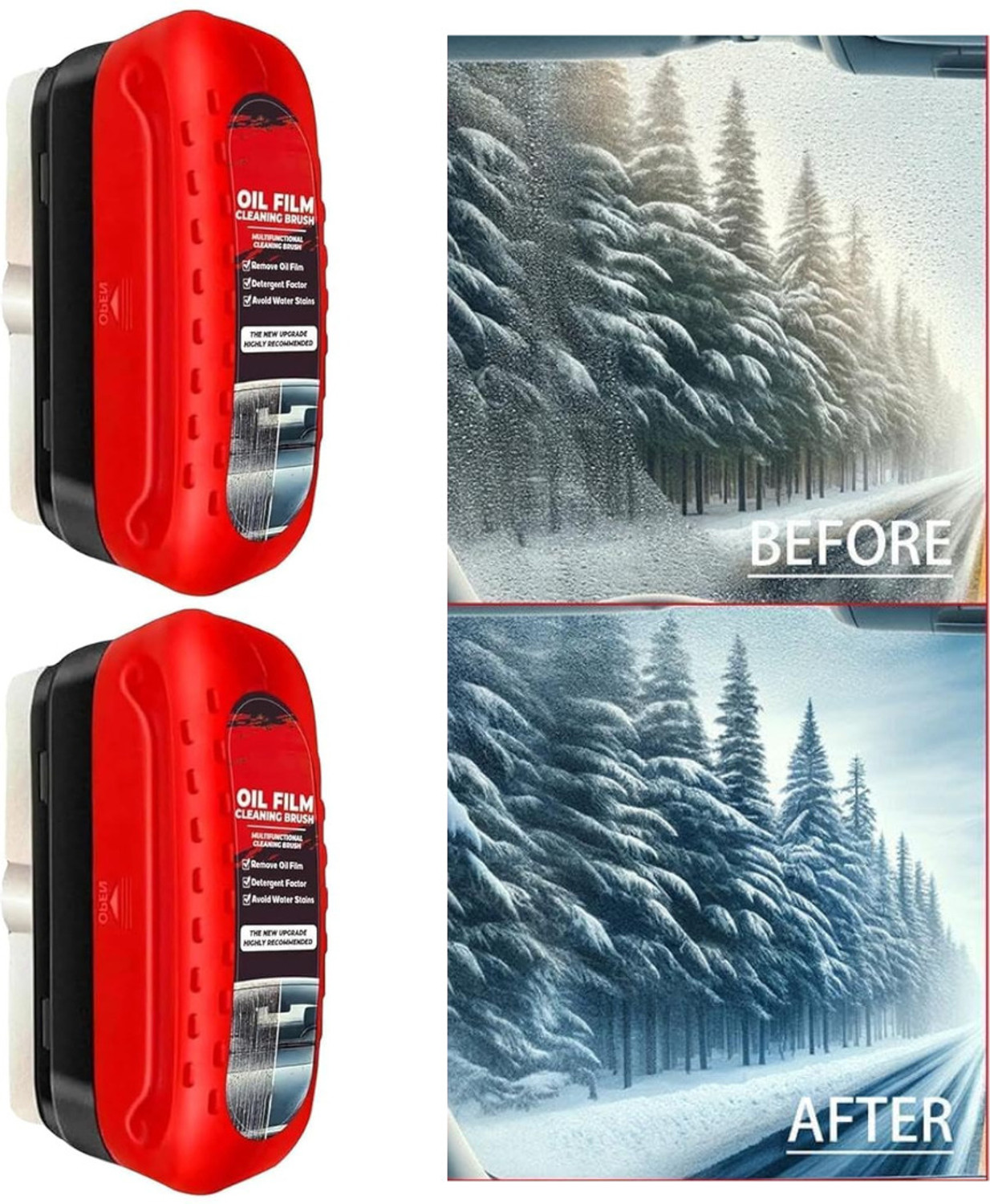 Image of Prim Enterprise Car Oil Film Cleaning Brush-Pack of 2 Wet and Dry Duster