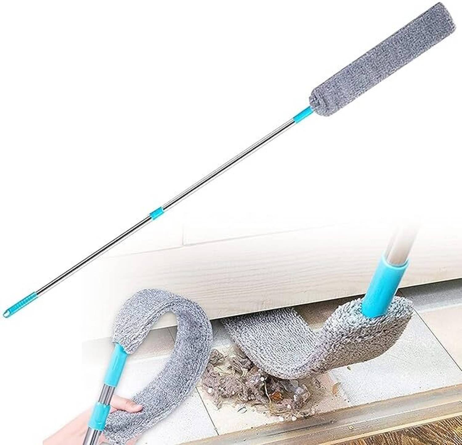 Burmy Microfiber Gap Dust Brush Cleaner for Cleaning Under Bed with Long Handle Mop Dust Mop