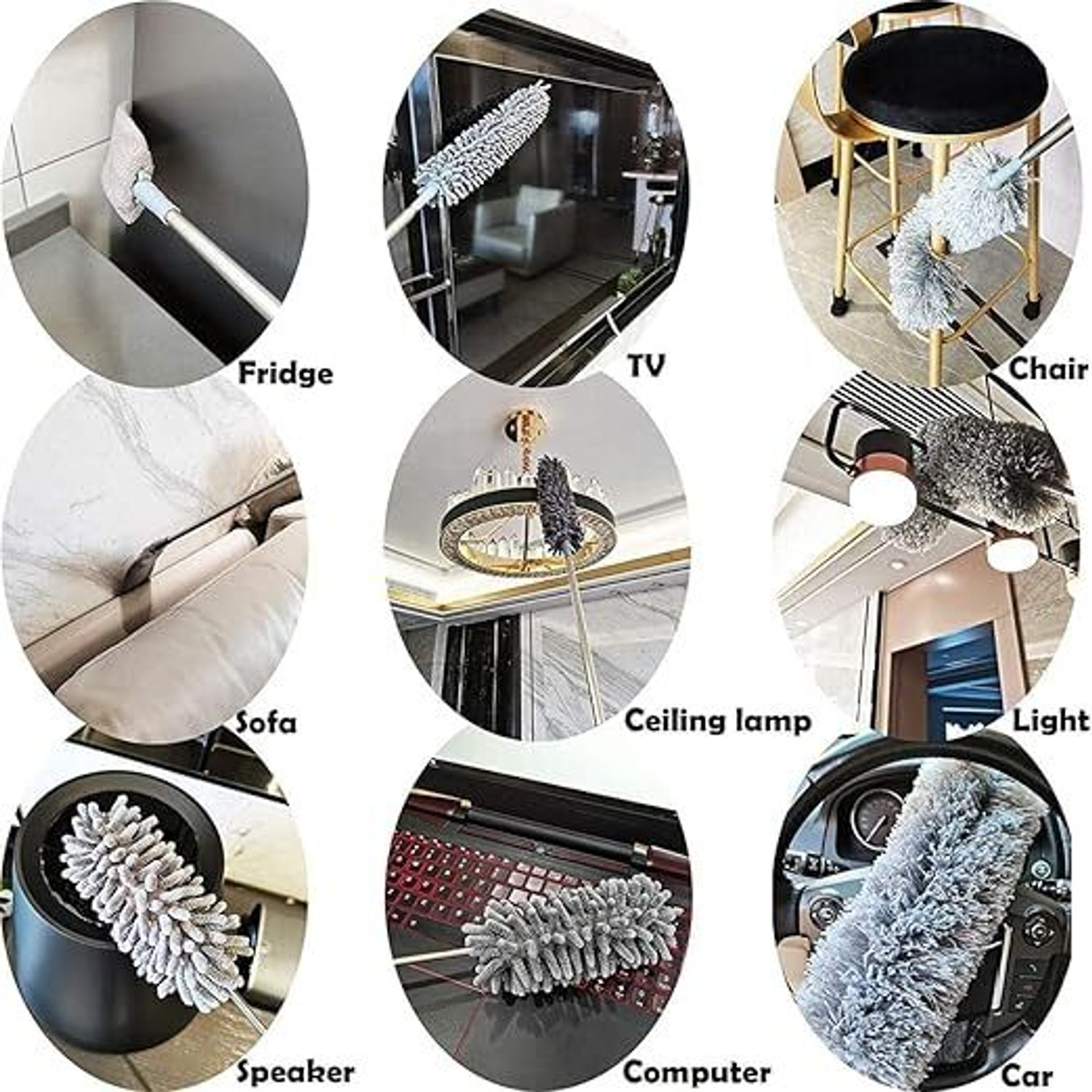 Image of GOLDENEYEHOUSE 4 In 1 Microfiber Feather Duster, 100 Inch Pole for Fans, Ceilings, Blinds Wet and Dry Duster Set