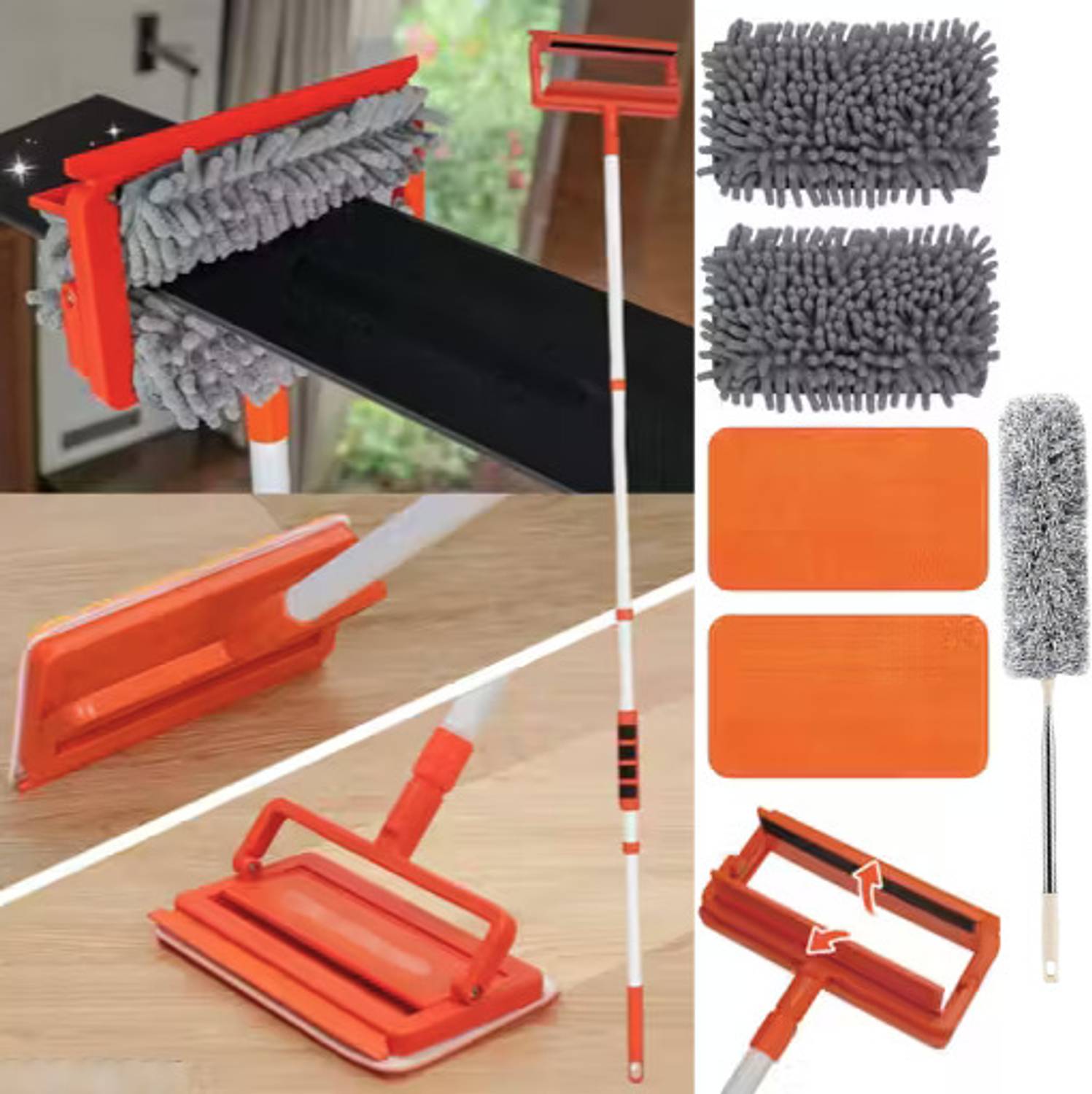 Royal-Pro Fan Cleaning Duster For Home clean fan Easily With No Need of Ladders Wet and Dry Duster Set