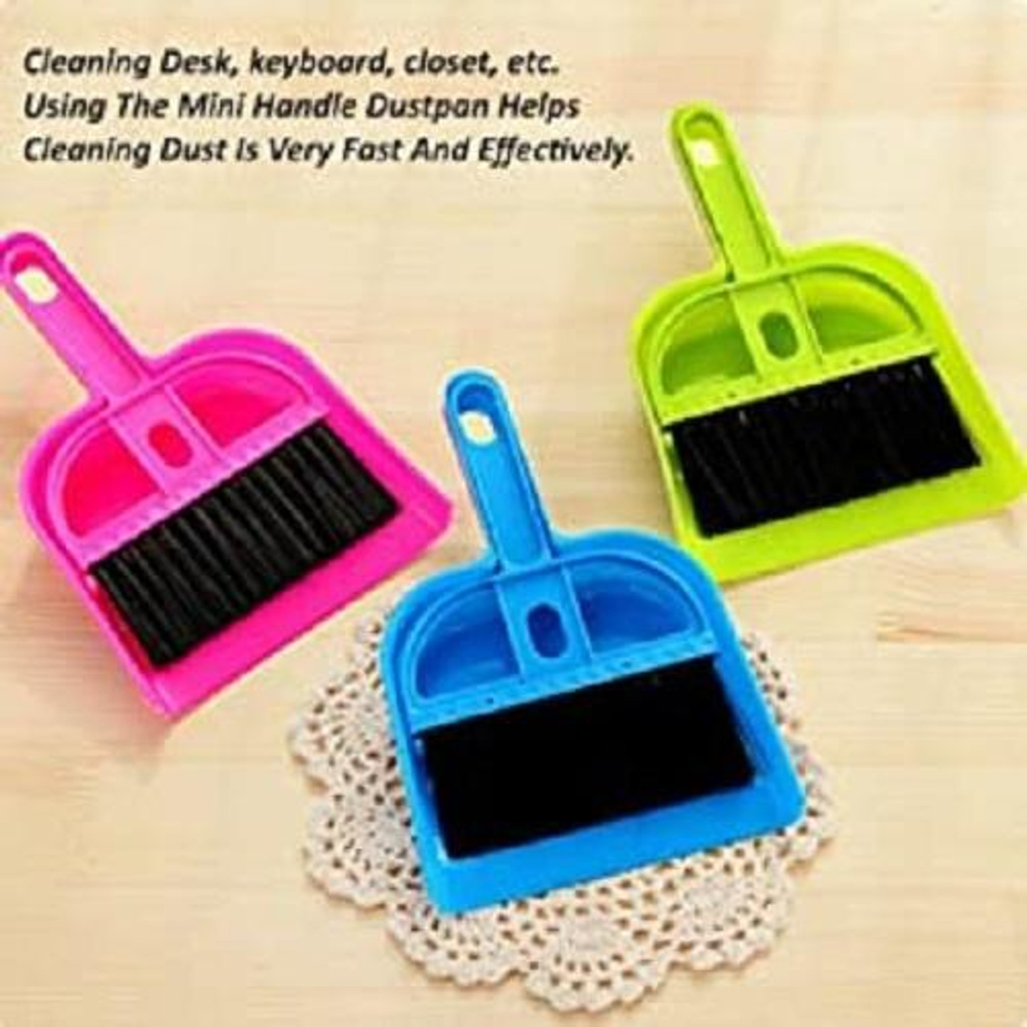 Image of ActrovaX Handheld Mini Magnetic Dustpan (Supdi) and Cleaning Broom Brush Plastic Dustpan