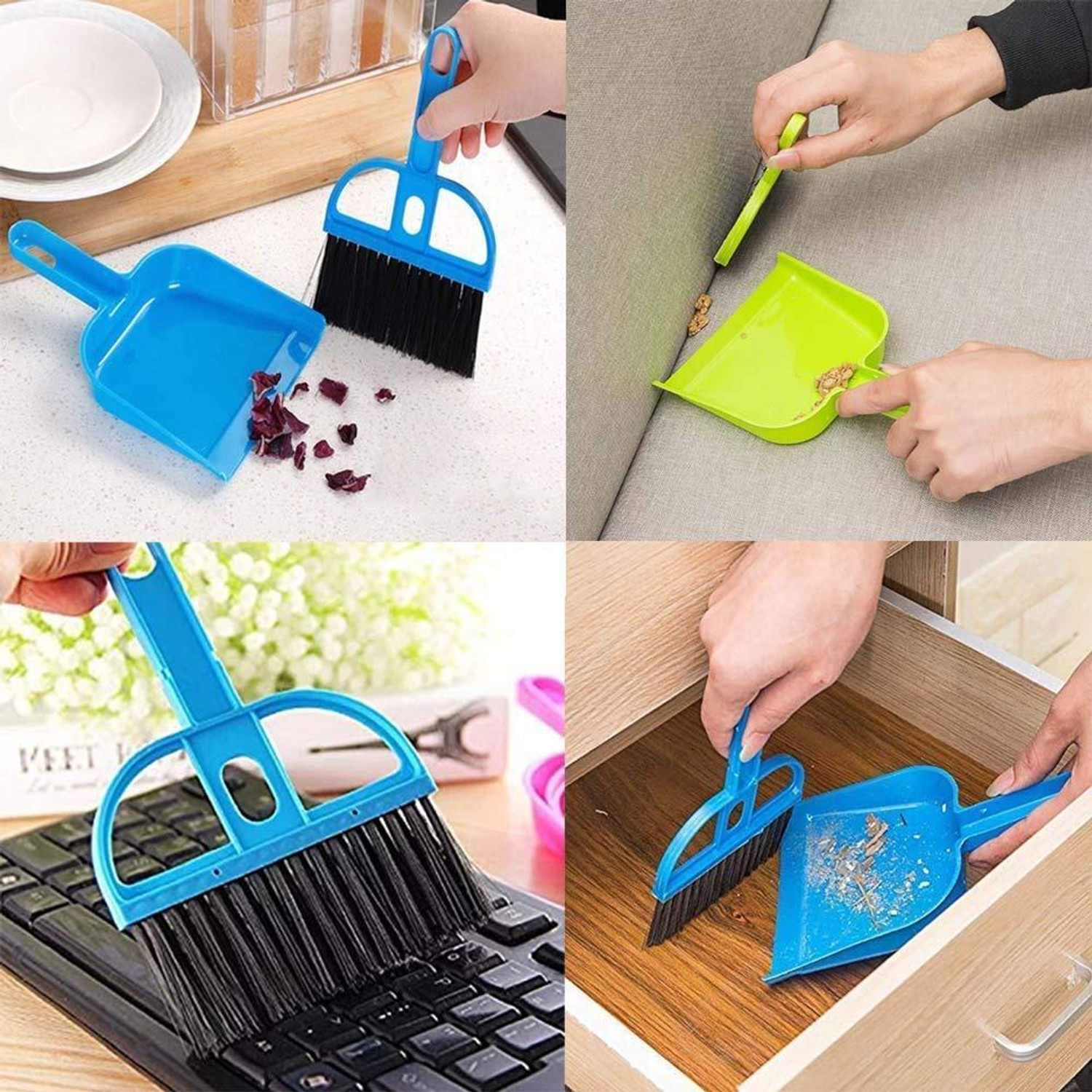 Image of ActrovaX Handheld Mini Magnetic Dustpan (Supdi) and Cleaning Broom Brush Plastic Dustpan