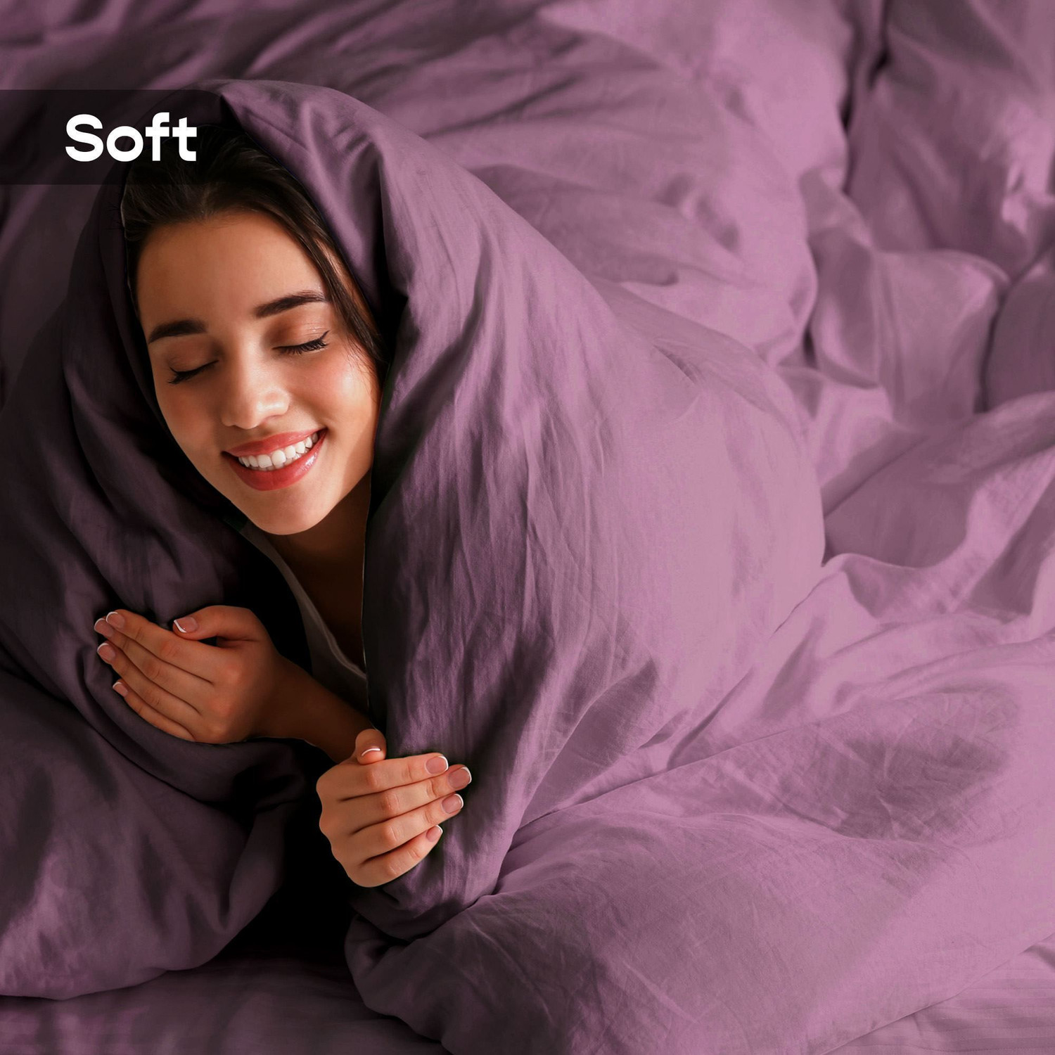 Image of SleepyCat Single Cotton Duvet Cover (Purple)