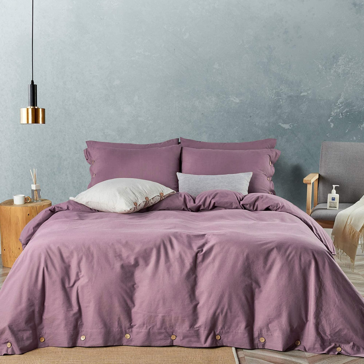 Image of SleepyCat Single Cotton Duvet Cover (Purple)