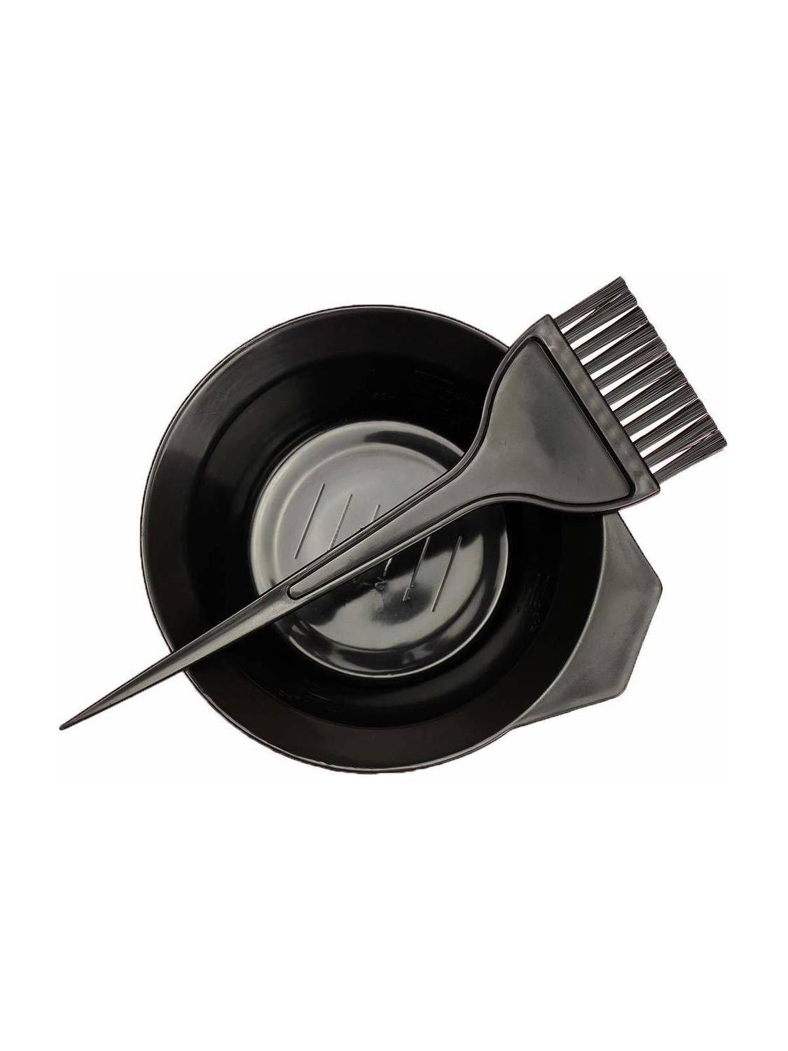 Aravli Professional Hair Color Tools: Hair Coloring Dye Brush with Hair Color Mixing Bowl Set for Both Men and Women (Black) - Set of 2 Pieces