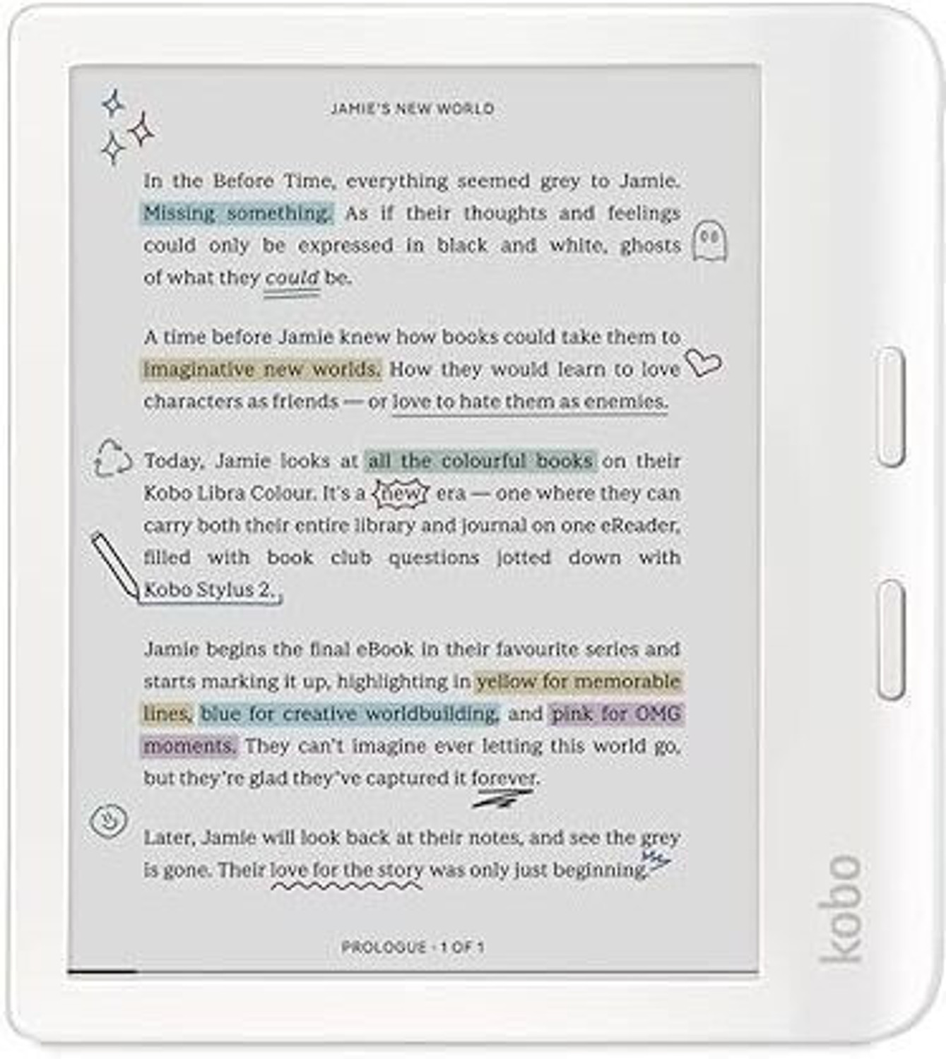 Image of KOBO Libra Colour, eReader, 7 inch Glare-Free Colour E Ink Kaleido 3 Display E-reader
