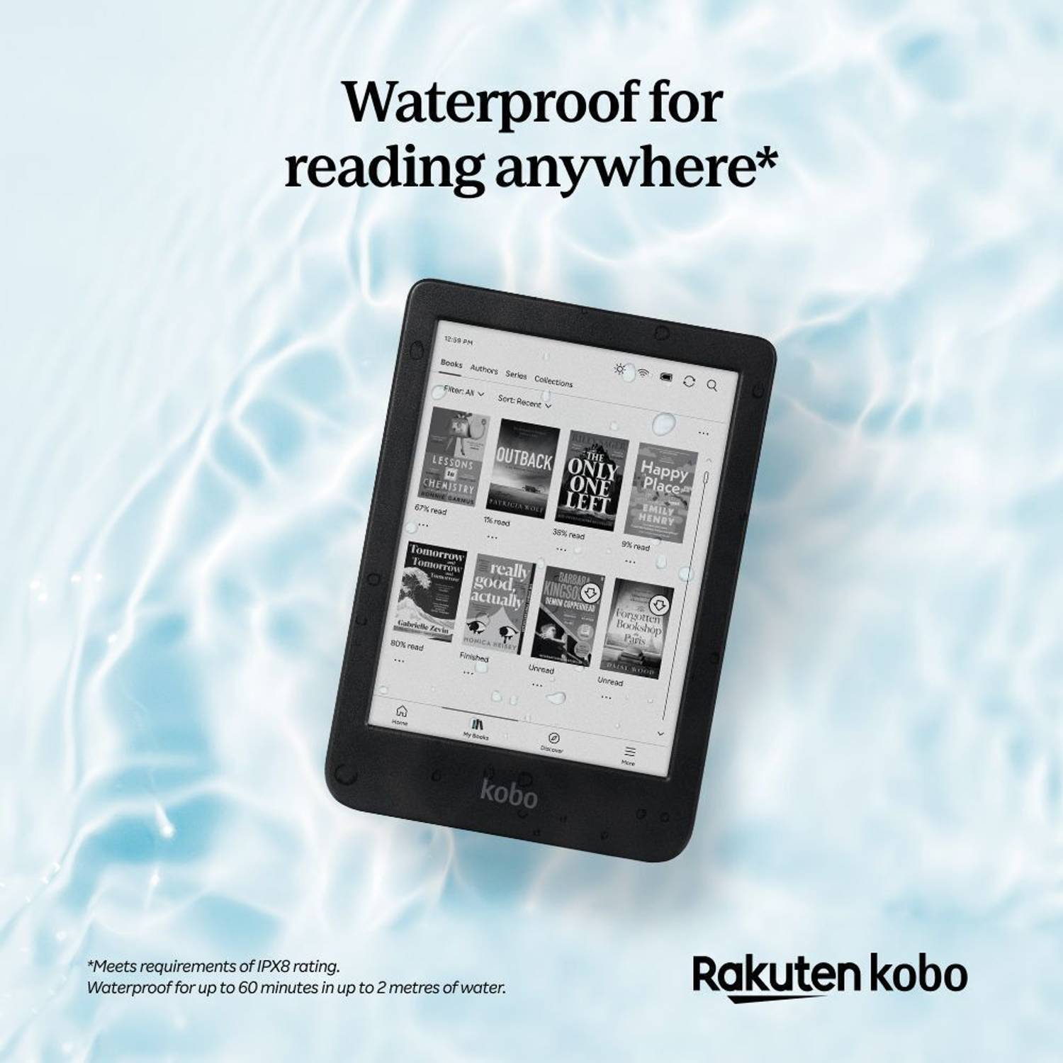 KOBO Clara BW, eReader, 6” Glare-Free Touchscreen with