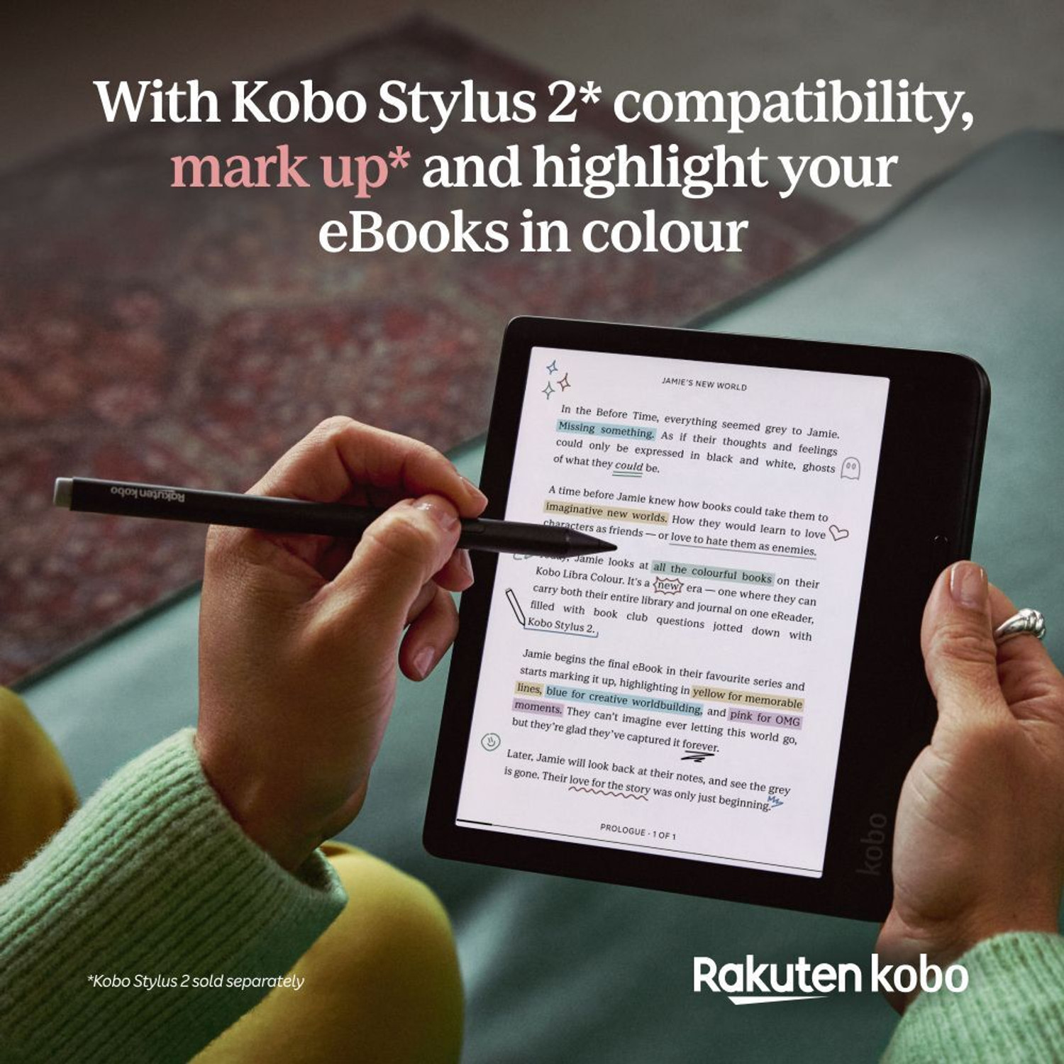 Image of KOBO Libra Colour, eReader, 7 inch Glare-Free Colour E Ink Kaleido 3 Display E-reader