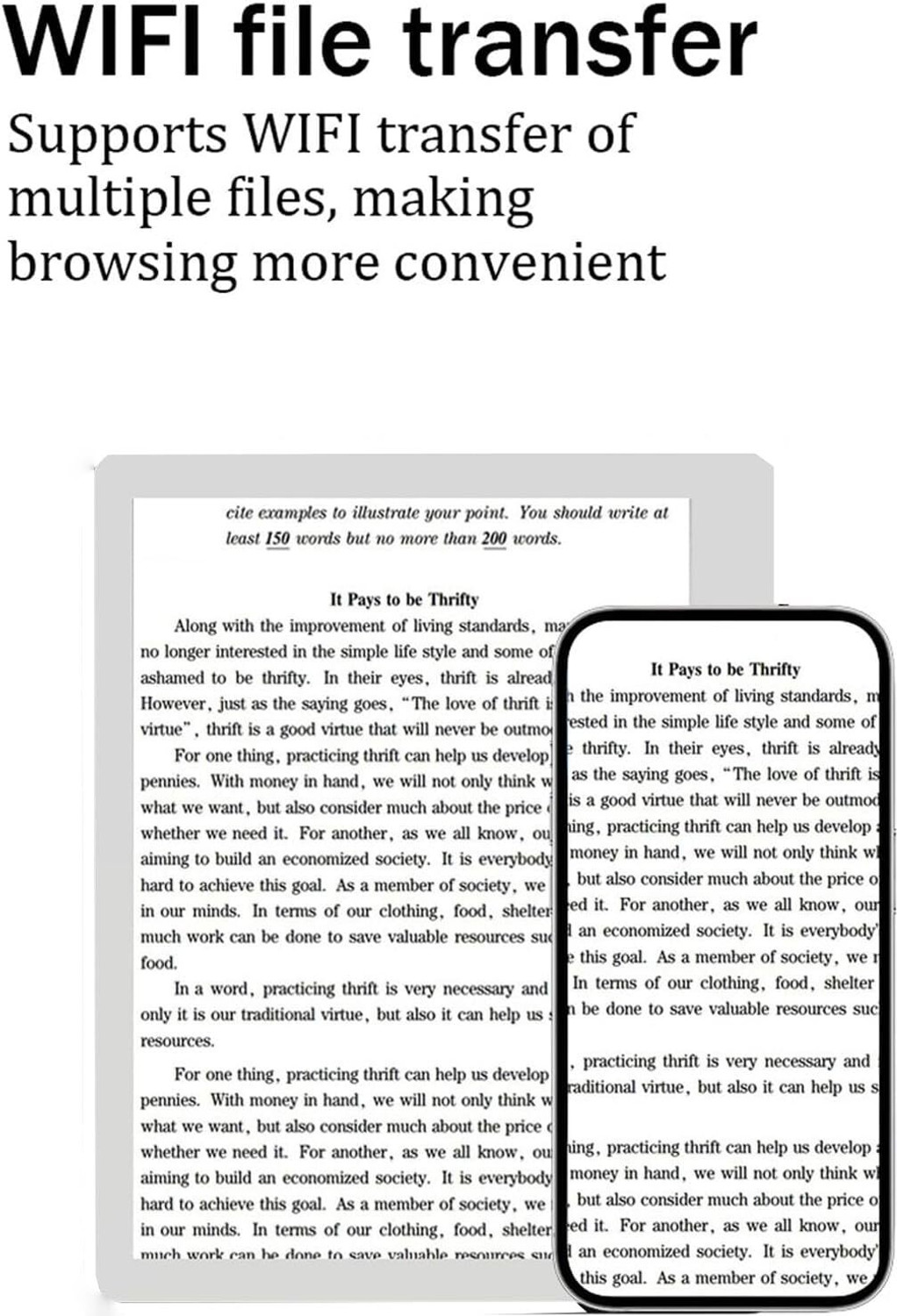 Image of CASON E7 E-Reader Tablet with Black E-Ink Display -5.8 inch Portable Glare (No Backlight) E-reader