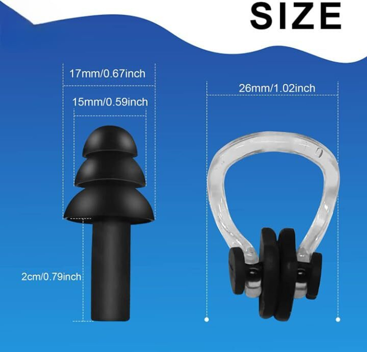 Image of DreamPalace India Silicone Swimming Nose Clip with Ear Plugs Set for Swimming Ear Plug & Nose Clip