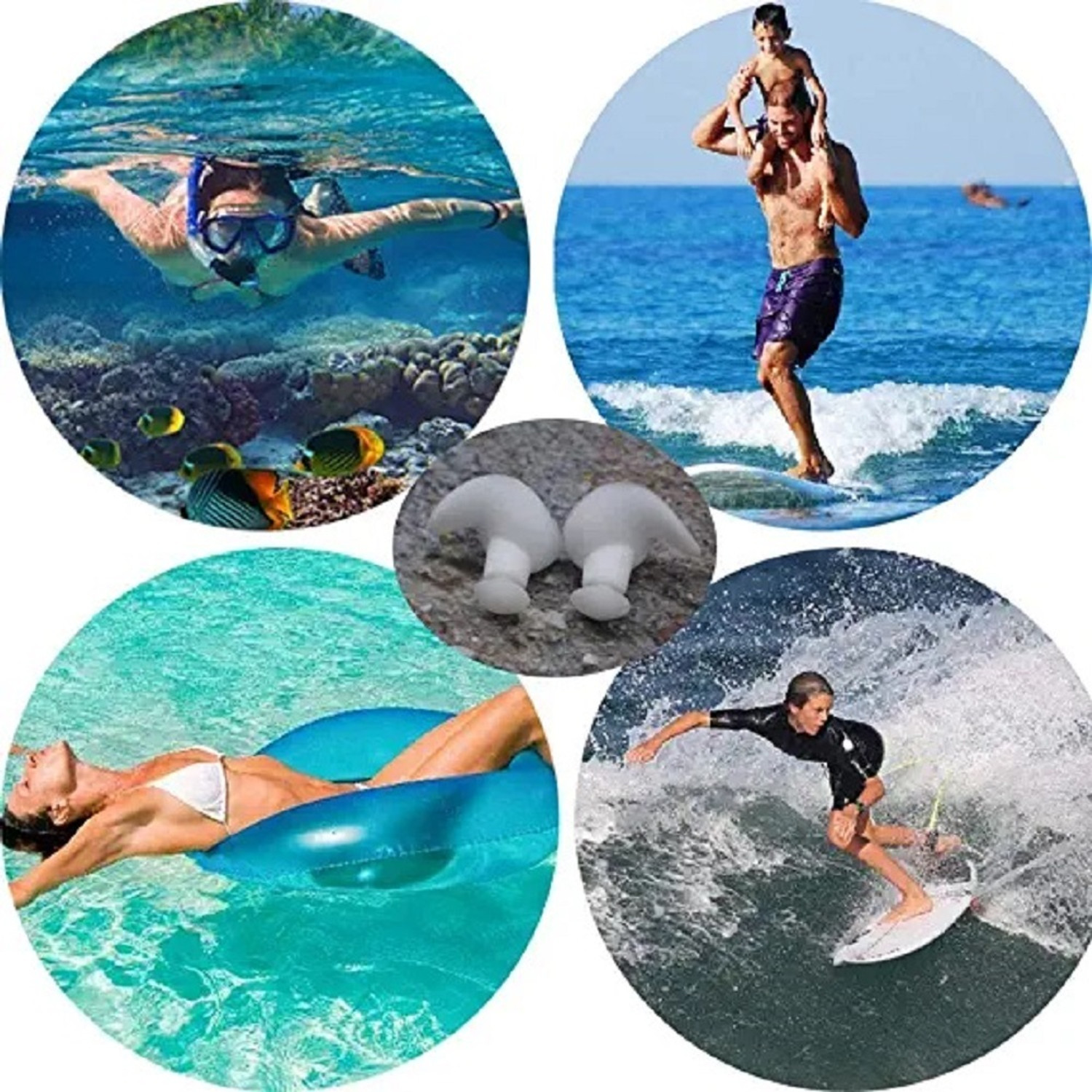 Image of JAMES INTERNATIONAL Ear Plugs - Protect Ears from Water & Noise, Ideal for Swimming, Surfing, Diving Ear Plug