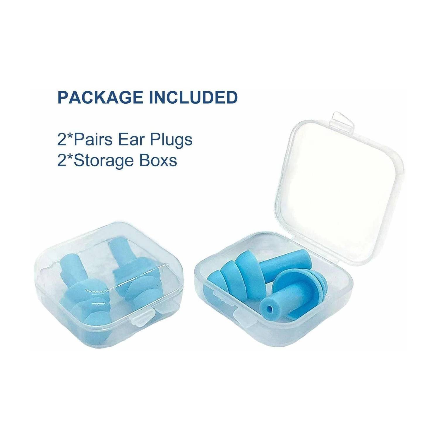 LOVHIDE 2 Pair Soft Reusable Waterproof Ear Plugs, Concert, Study, Loud Noise Reducing Ear Plug