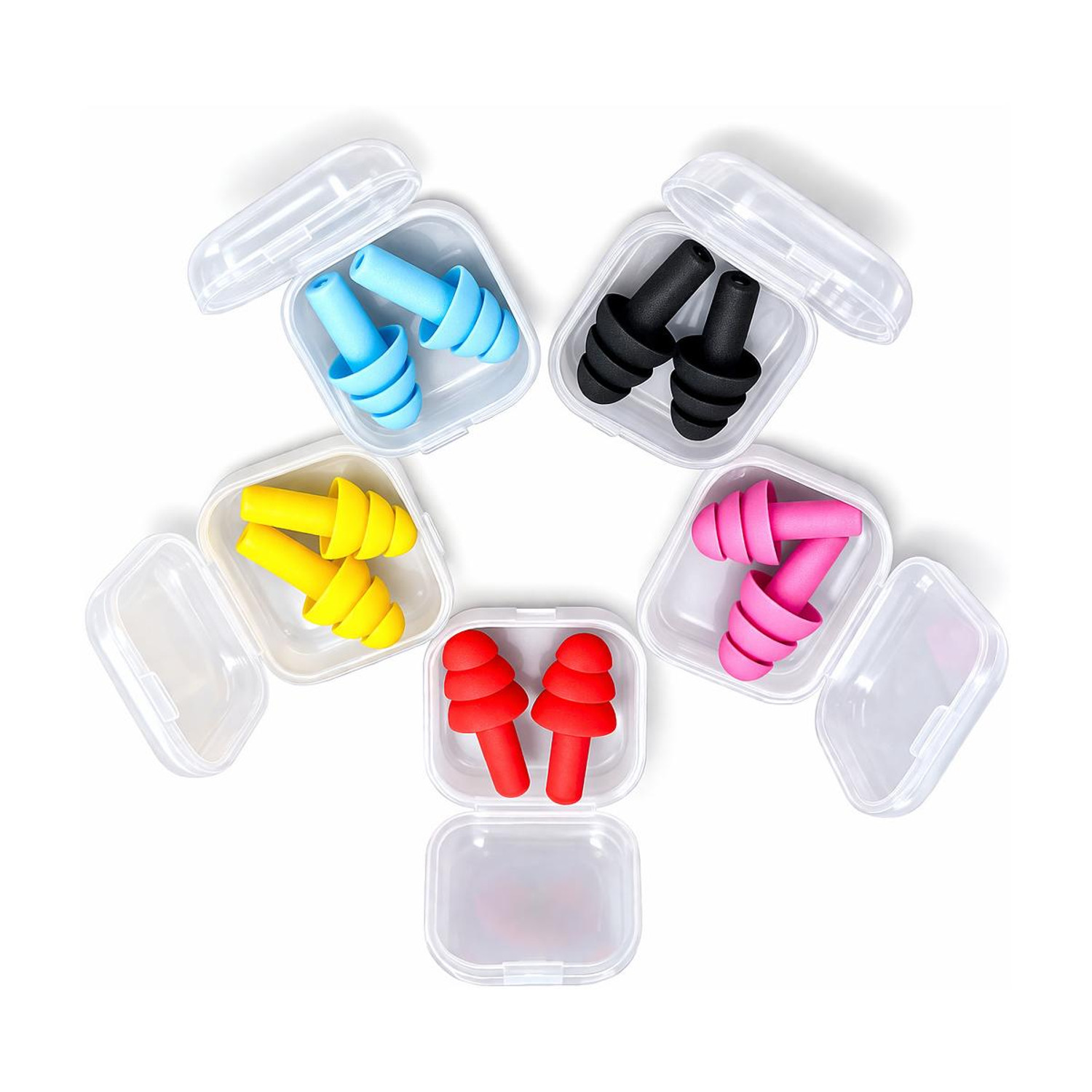 Image of ANSHAURA 5 Pair Silicone Ear Plugs for Sleeping, Travel & Loud Noise Reduction Ear Plug