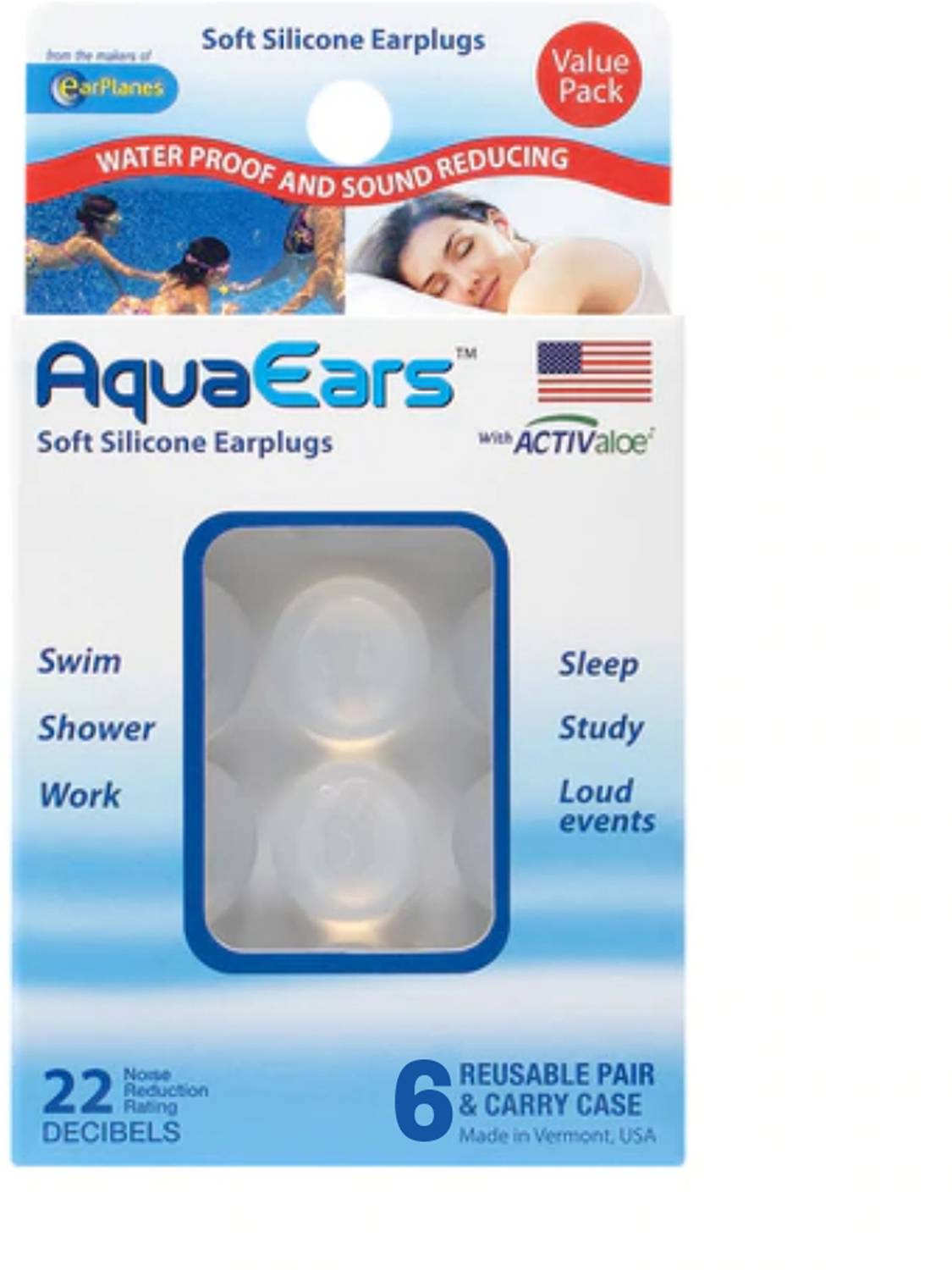 aquaears AEars 6Pair Ear Plug