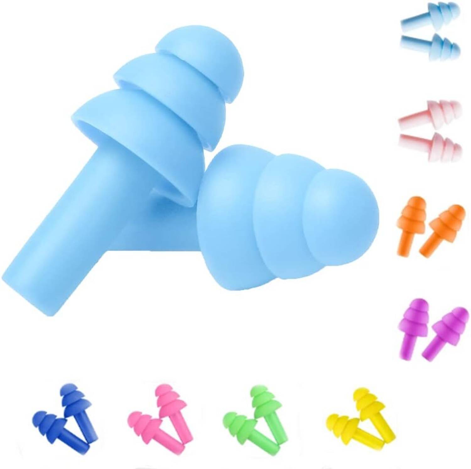 EKINSU Earplugs Noise Reduction for Swimming Airplanes Musicians Concerts Silicone Ear Plug