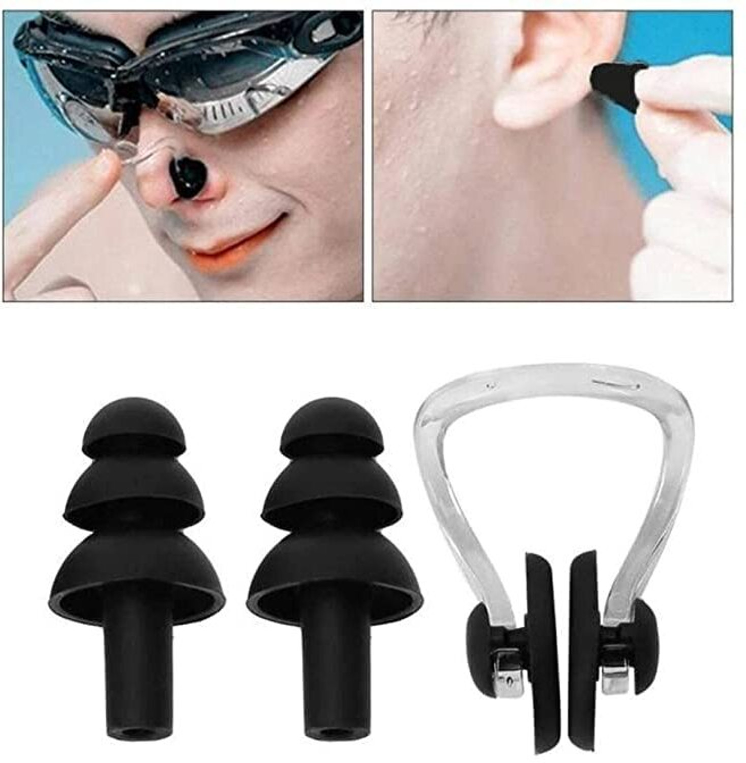 Image of DreamPalace India Silicone Swimming Nose Clip with Ear Plugs Set for Swimming Ear Plug & Nose Clip
