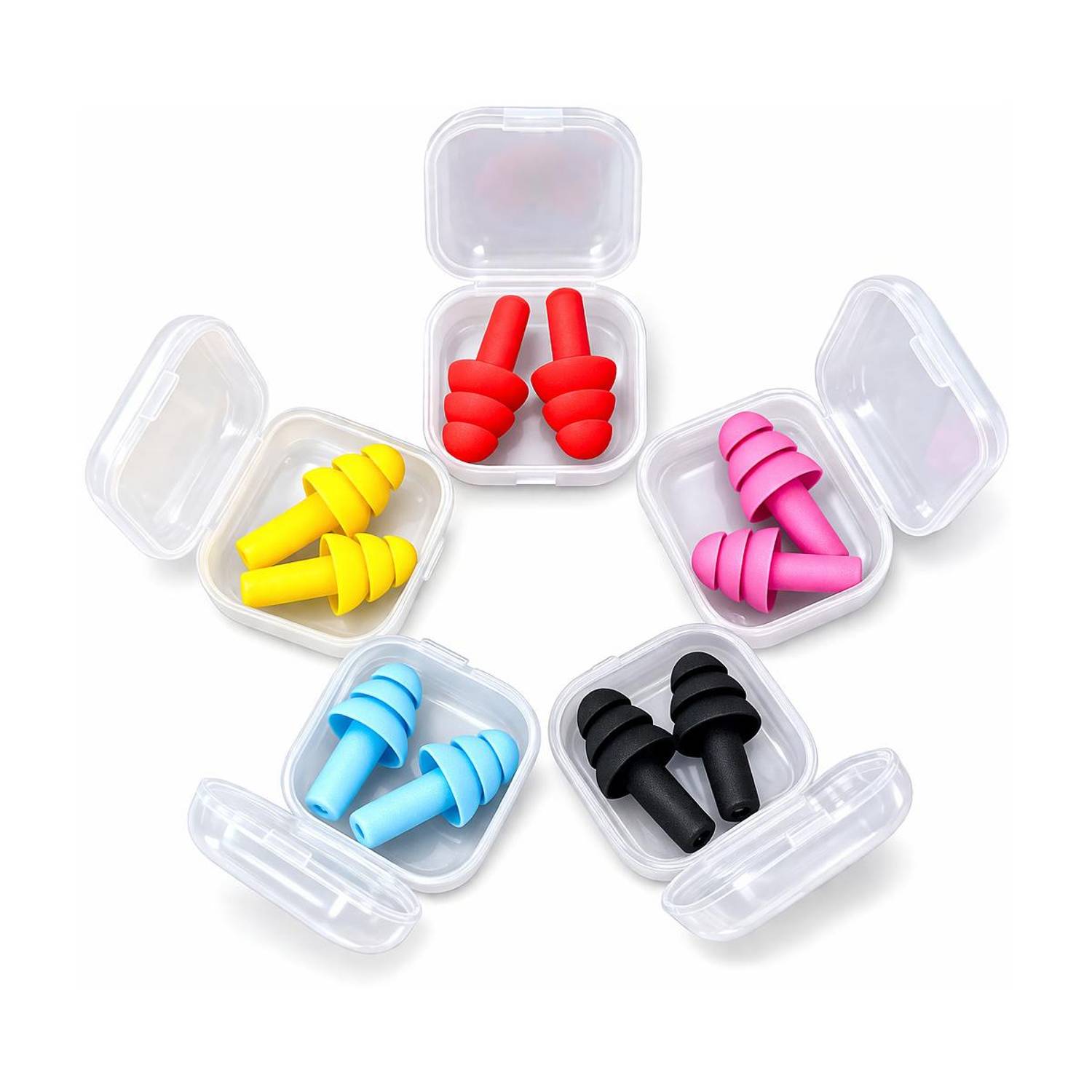 ANSHAURA 5 Pair Silicone Ear Plugs for Sleep, Noise Blocking & Swimming Protection Ear Plug
