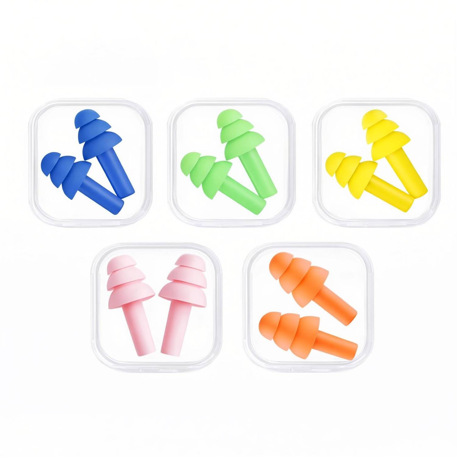 ANSHAURA 5 Pair Waterproof Silicone Ear Plugs for Swimming, Bathing & Sleeping Ear Plug