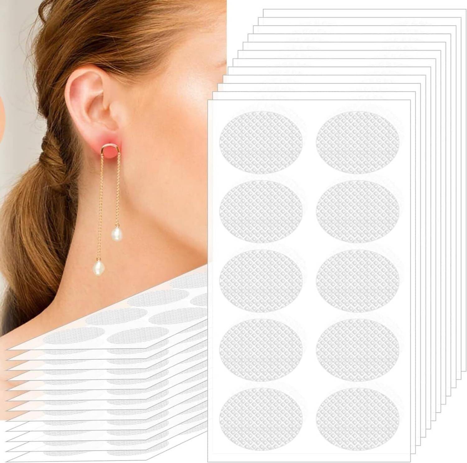 Buyer Choice Ear Lobe Support Patches for Heavy Earrings - Invisible & Hypoallergenic Adhesive Backing to Prevent Stretching, Tearing and Repair Damaged Piercings Correct Sagging and Secure Heavy Jewellery on Damaged or Stretched Piercings (Manual)