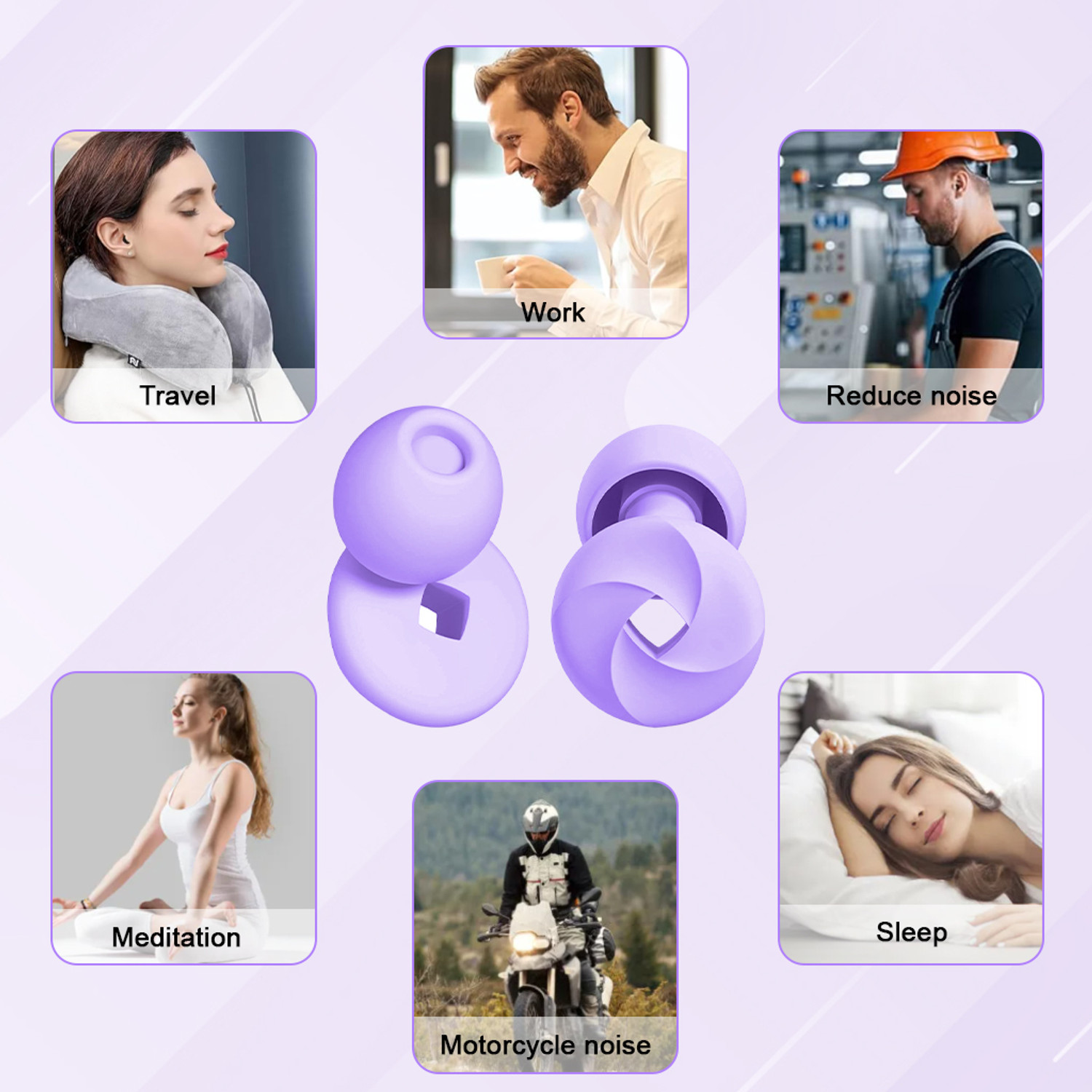 Image of Zorbes Ultra Soft Silicone Loop Ear Plugs for Noise Reduction and Comfort Fit Ear Muff