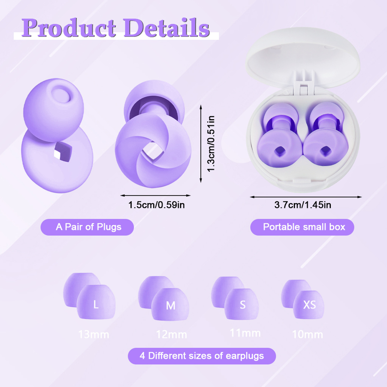 Image of Zorbes Ultra Soft Silicone Loop Ear Plugs for Noise Reduction and Comfort Fit Ear Muff
