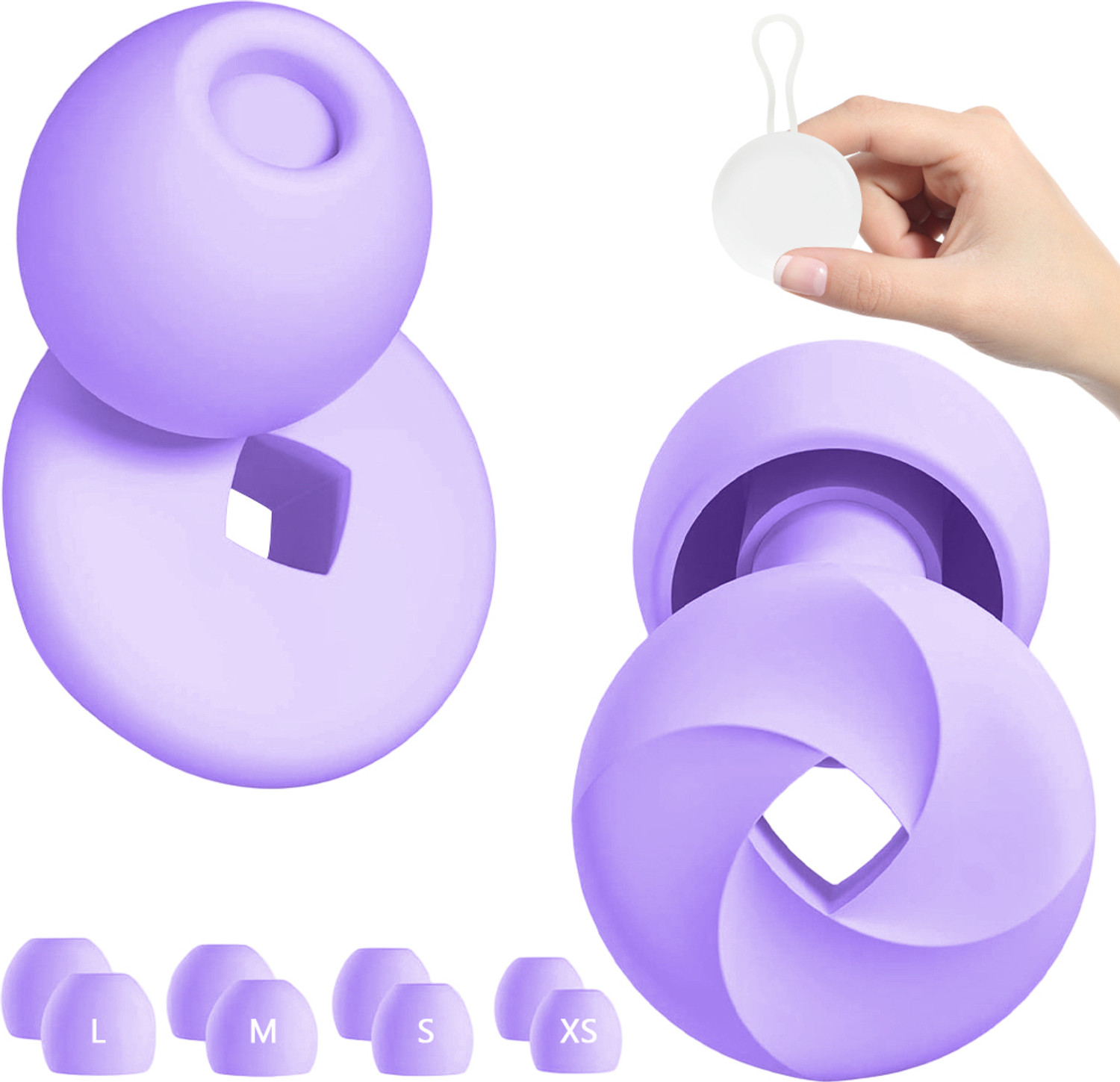 Image of Zorbes Ultra Soft Silicone Loop Ear Plugs for Noise Reduction and Comfort Fit Ear Muff