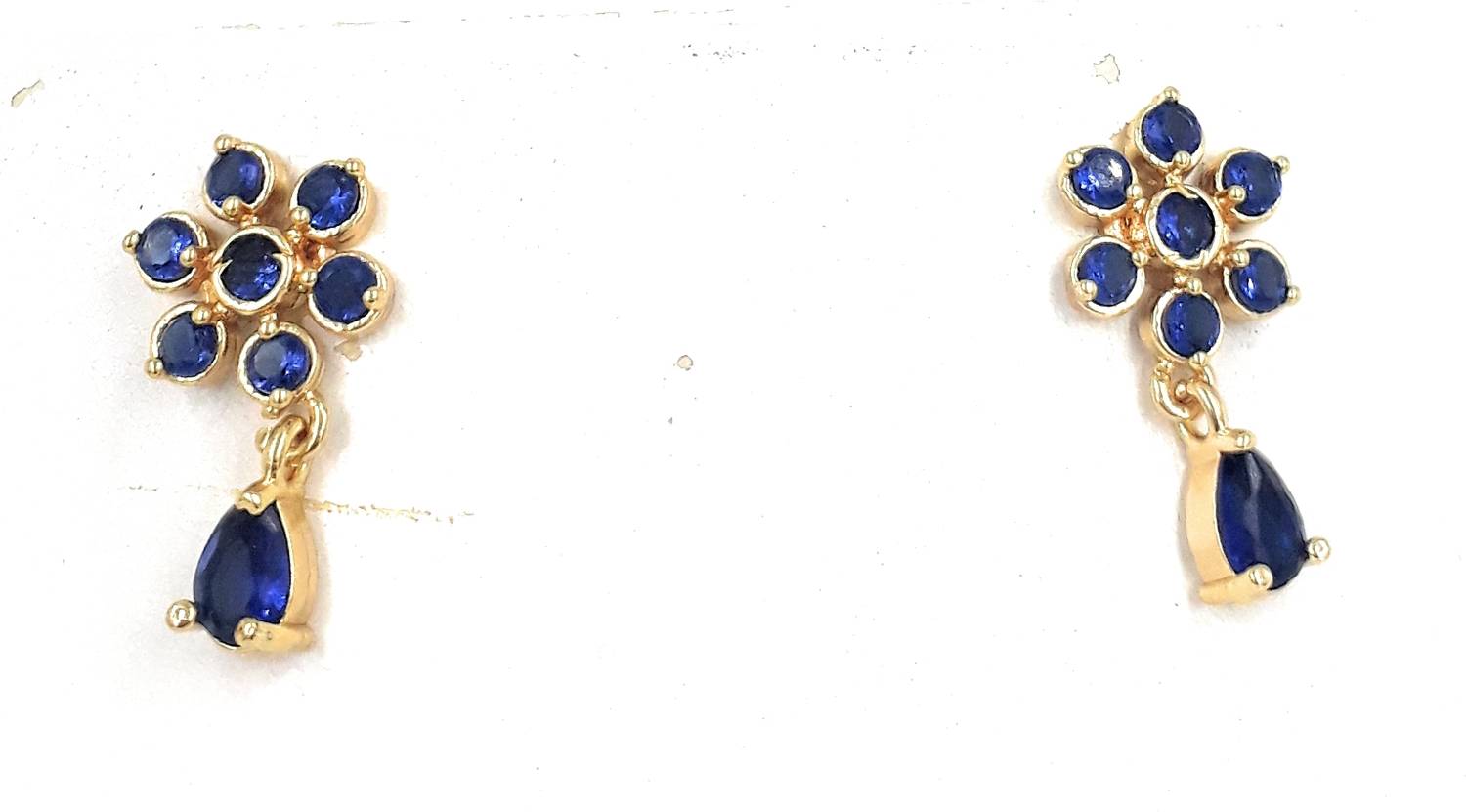 Anujeet Fashion Hub Gold Plated Covering 5 metal Impon AD Stone Small Floral Danglers For Women/Girl Copper Drops & Danglers