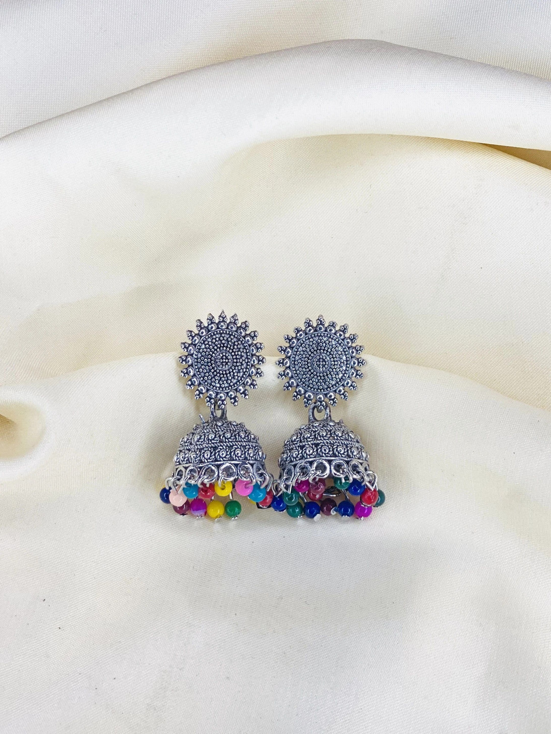 Image of RATNAASYA Oxodised jhumka earrings for women pack of 4 Alloy Jhumki Earring