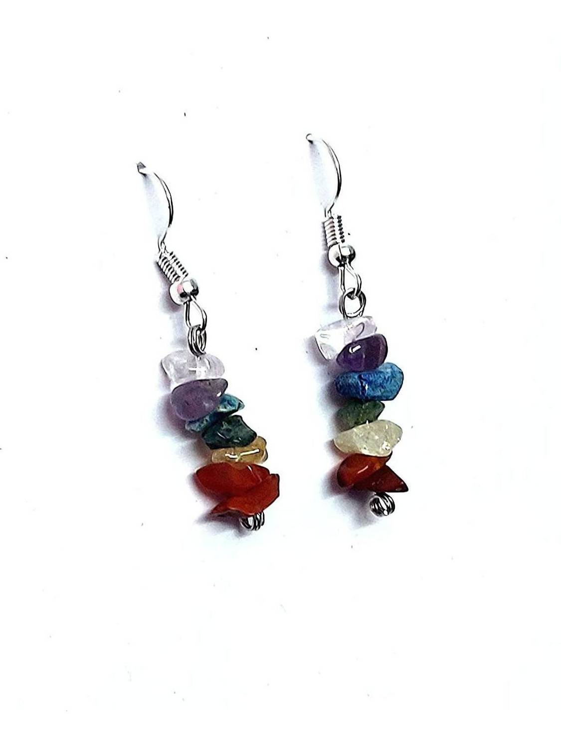 AIR9999 Seven Chakra Multi Crystals Chips Tops Jhumka Earring Pair Crystal Crystal Drops & Danglers