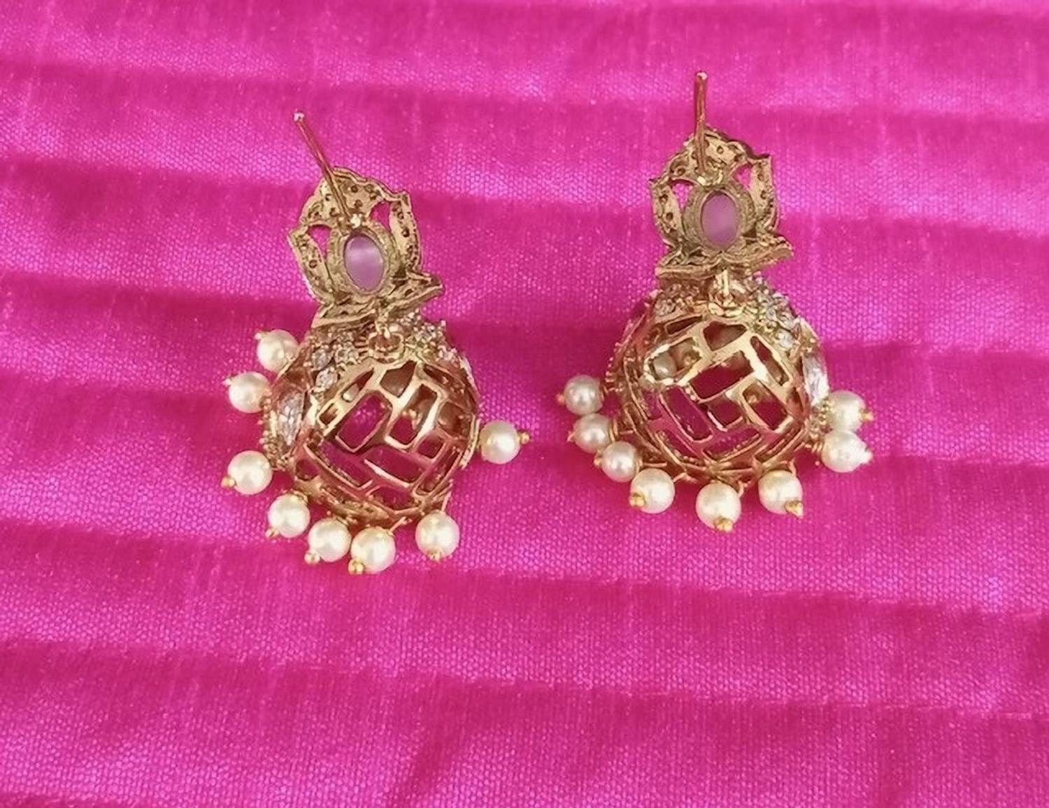 BlingNation Brass Jhumki Earring Set - Image 2