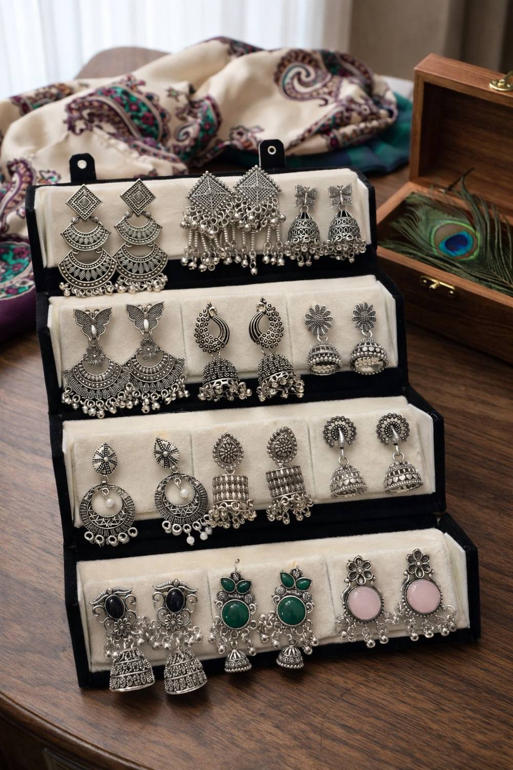 ELITEKRTZ 12 Pairs Jhumka Earrings - Image 1