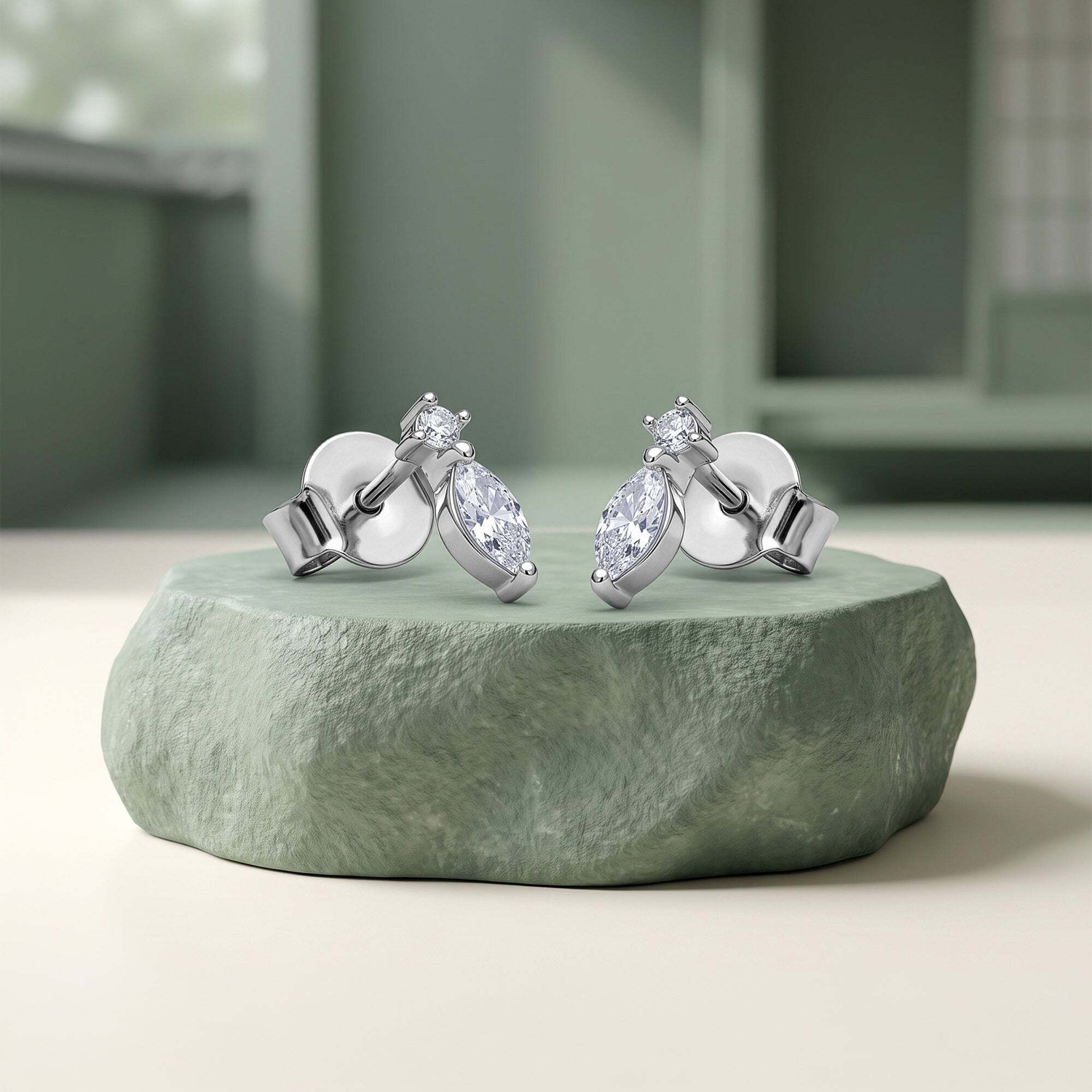 Image of GIVA Silver Dewdrop Earrings Zircon Sterling Silver Stud Earring