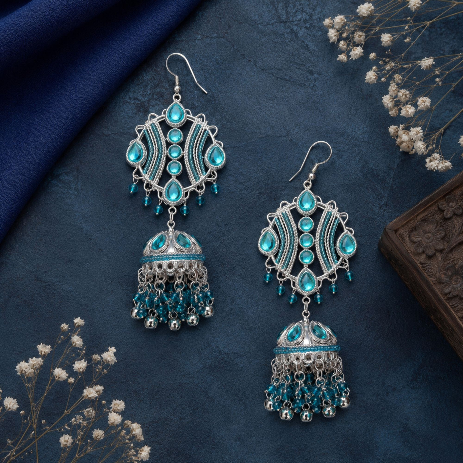 Image of UnfoldSelf Maula Mere Maula Grand Edition Jhumki Earrings Alloy Jhumki Earring