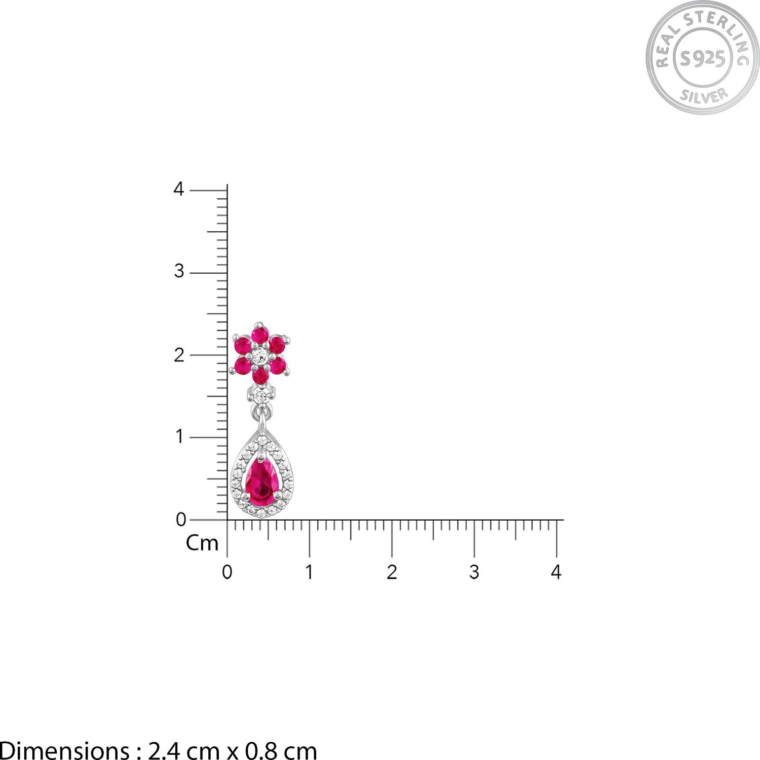 Image of GIVA 925 Silver Pink Flower Mini Drop Earrings|Lifetime Plating|6 Month Warranty Zircon Silver Drops & Danglers