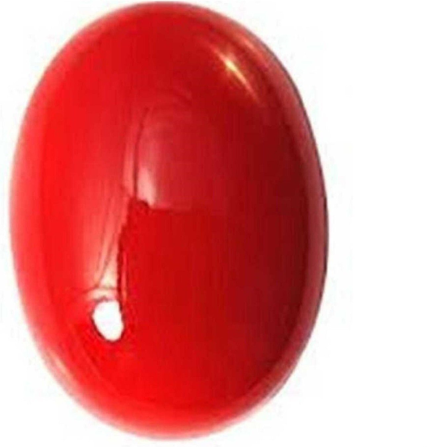 Image of Aanya Jewels Red moonga (Moonga) 10.25 Ratti Gemstone Oval Shape Rashi Ratan Crystal Stud Earring