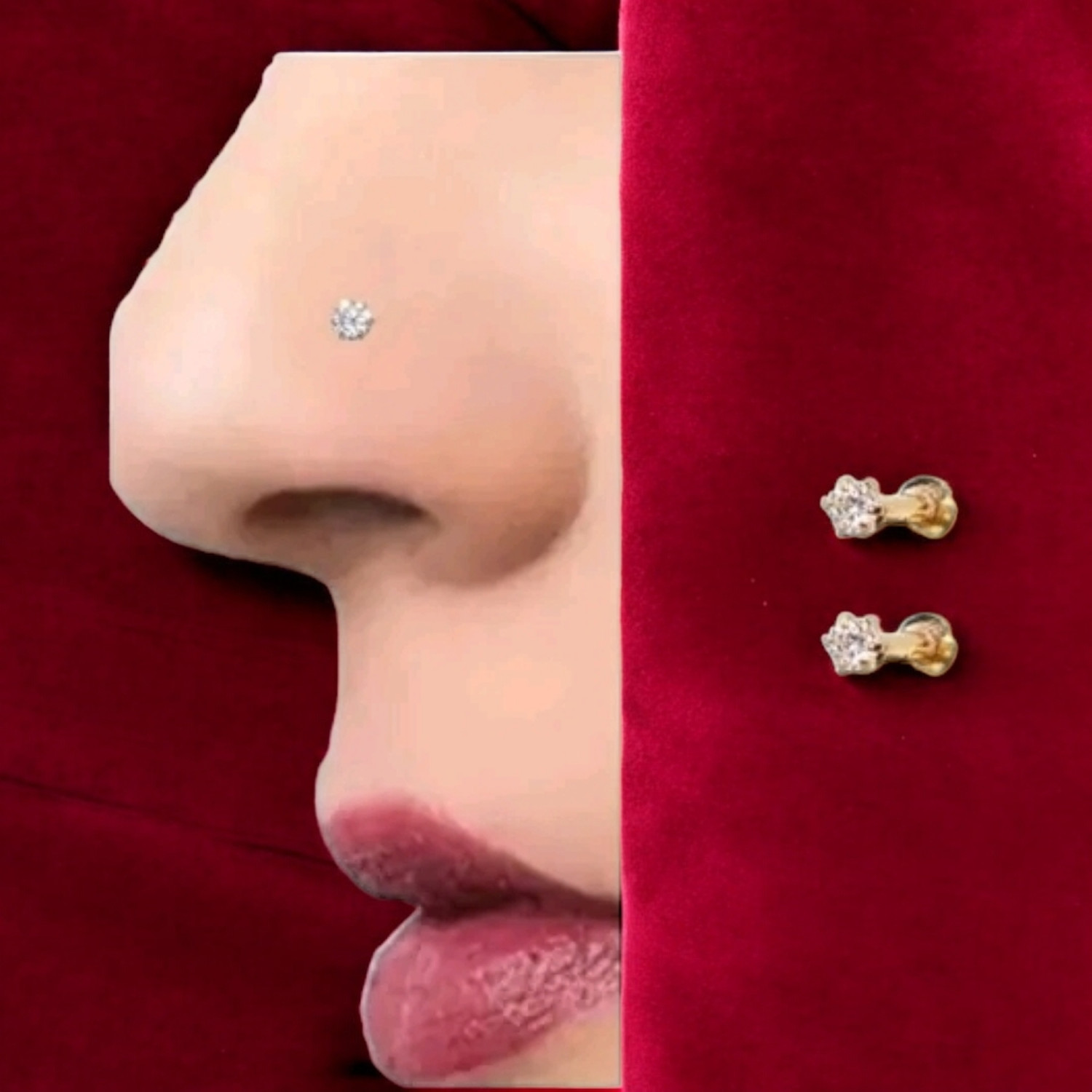 Image of A to B Guarantee Gold Covering Guarantee Earrings /Nosepin for Womens Copper Clip-on Earring