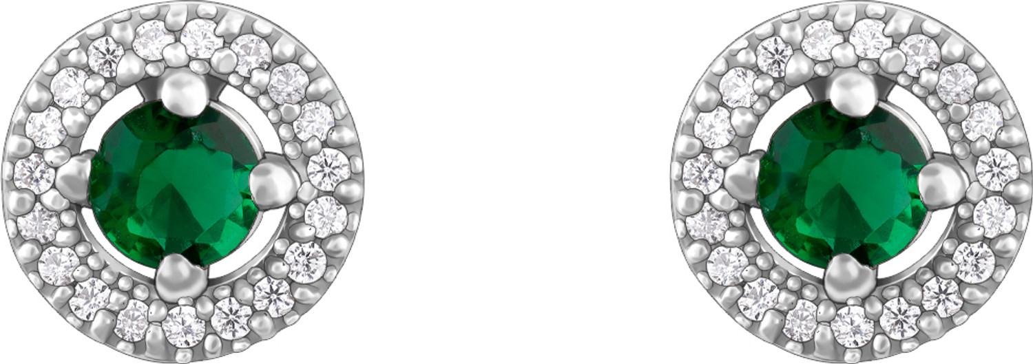 Image of GIVA 925 Silver Forest Green Shining Halo Studs for Womens Zircon Sterling Silver Plug Earring