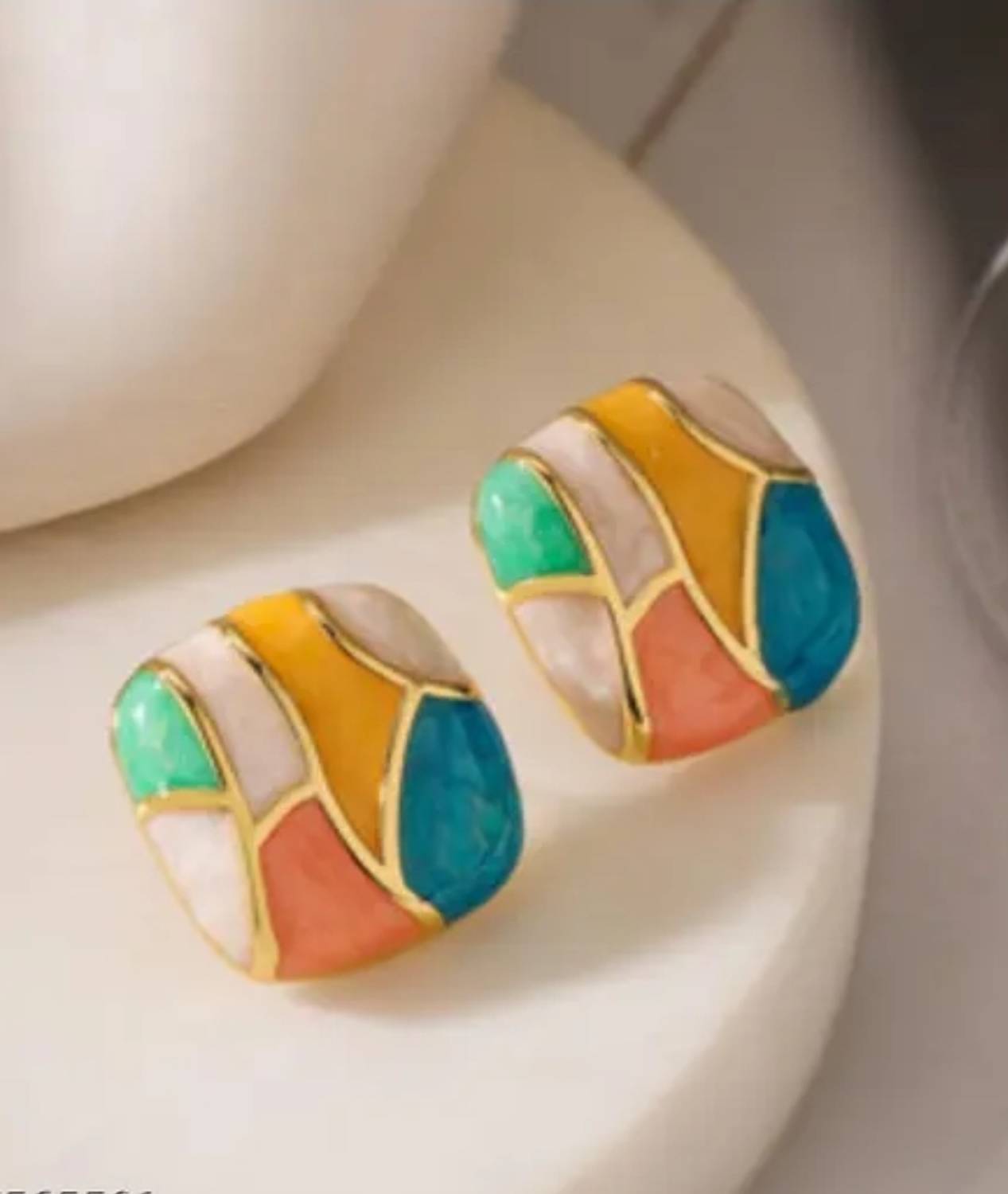 ALISS Korean Earrings For Women & Girls Zircon Alloy Drops & Danglers Brass Stud Earring