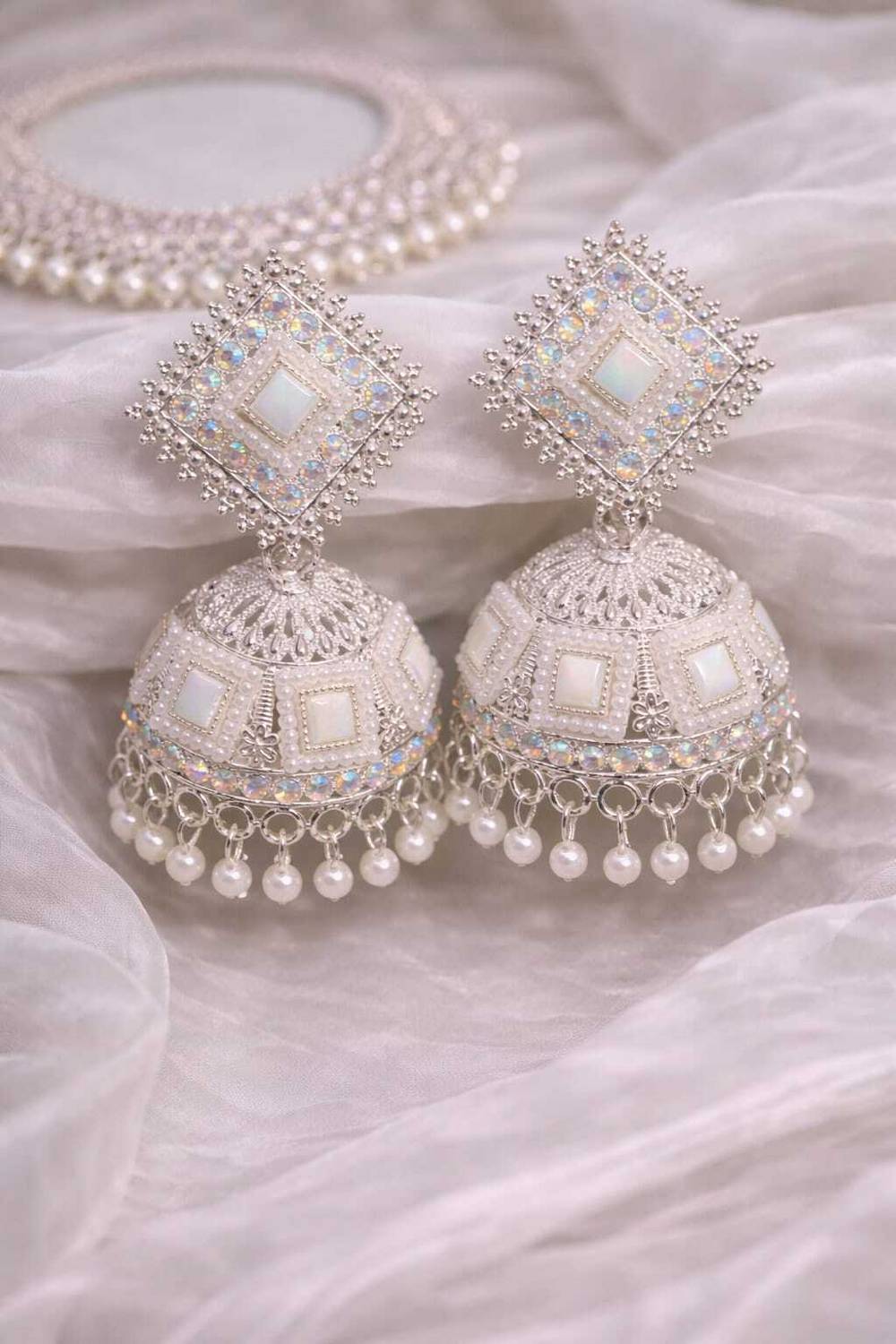 AFSHINE Square Pearl Classic Jhumka Alloy Jhumki Earring