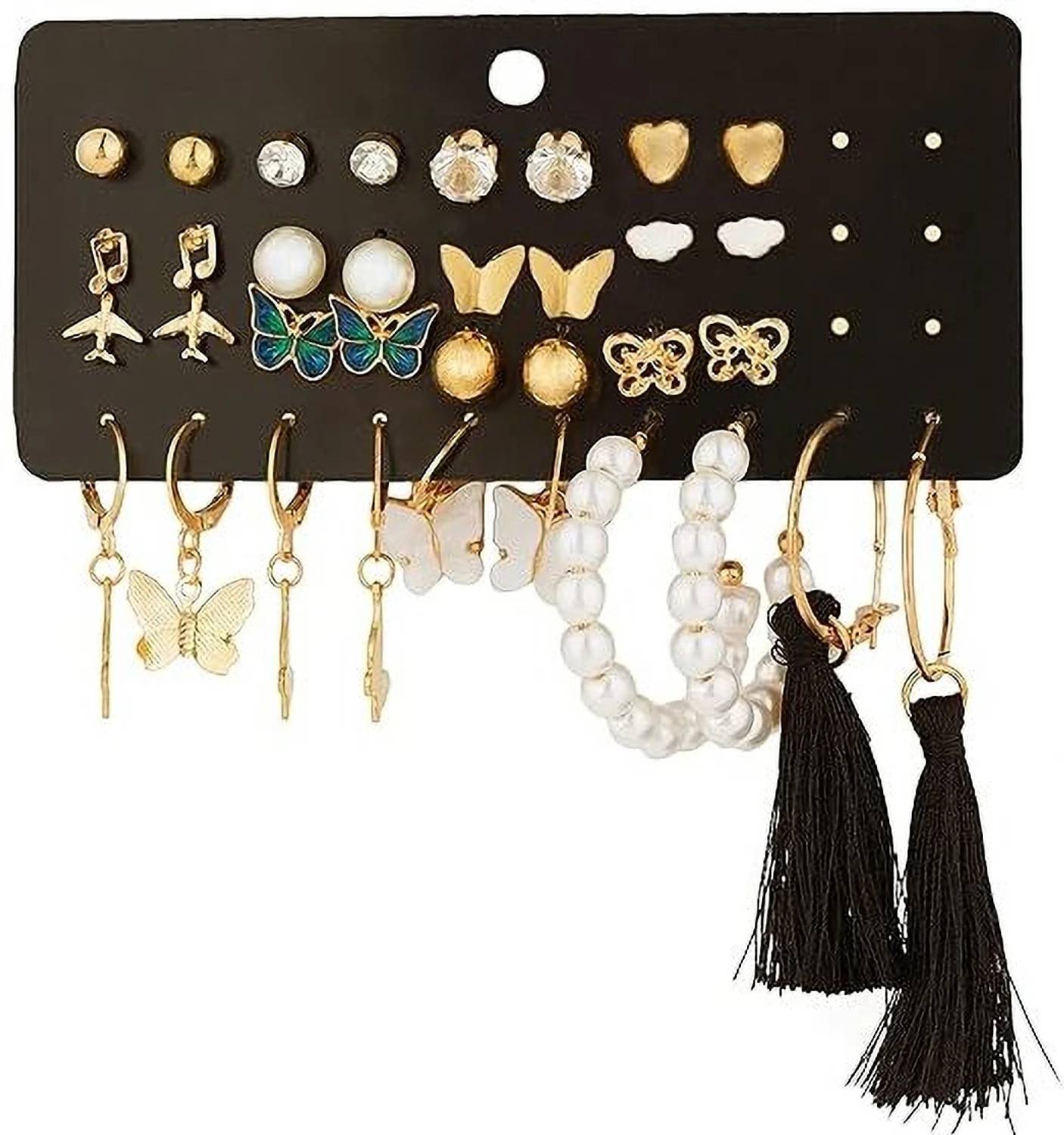 Brijsun Earrings For Women Girls/Gift/Trendy Korean Earrings Combo Steel Earring Set, Drops & Danglers, Rhinestone Studs, Hoop Earring, Stud Earring, Plug Earring