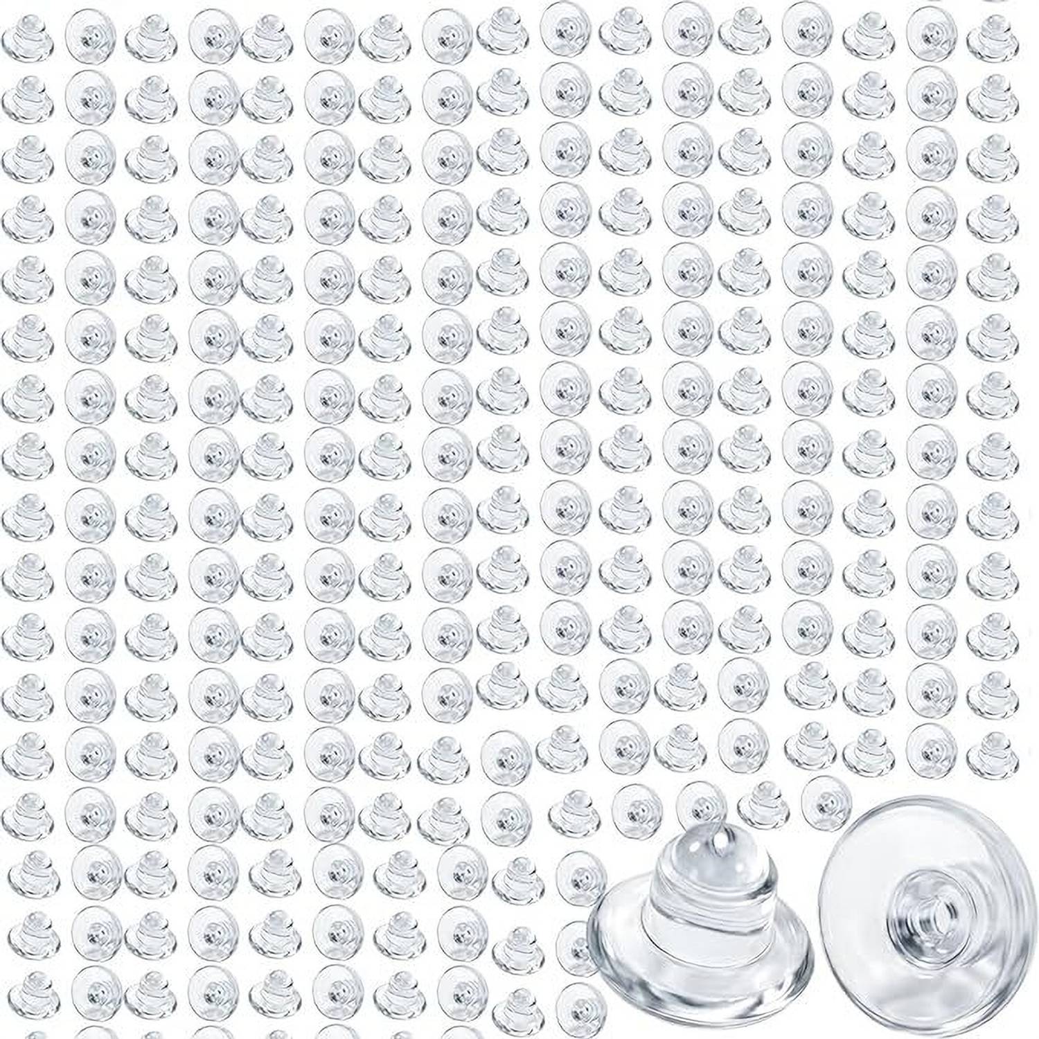 Bawree 100 pcs Soft Silicone Rubber Earring Back Rubber Stud Earring