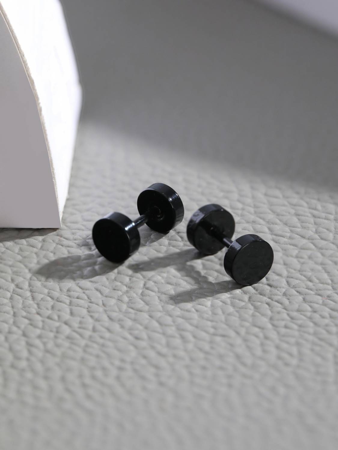 Bold by Priyaasi Black Round Stud Earrings for Men - 6 mm Alloy Stud Earring