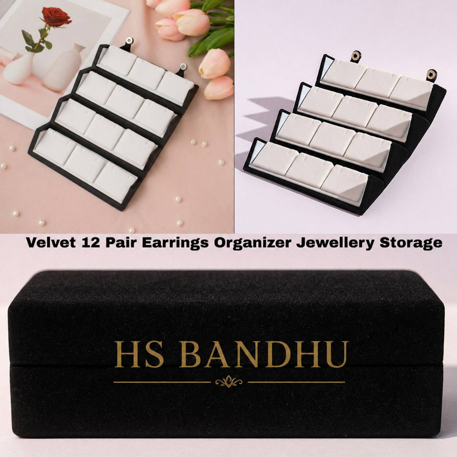 HS BANDHU 12 Earring Combo with Velvet Box - Image 5