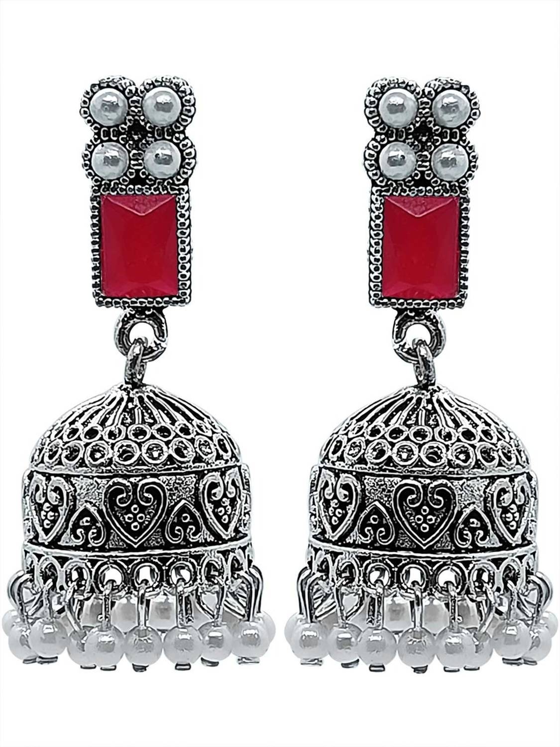 alysa Silver Plated Pearl Jhumka/Jhumki Earrings For Girls & Women Alloy Jhumki Earring